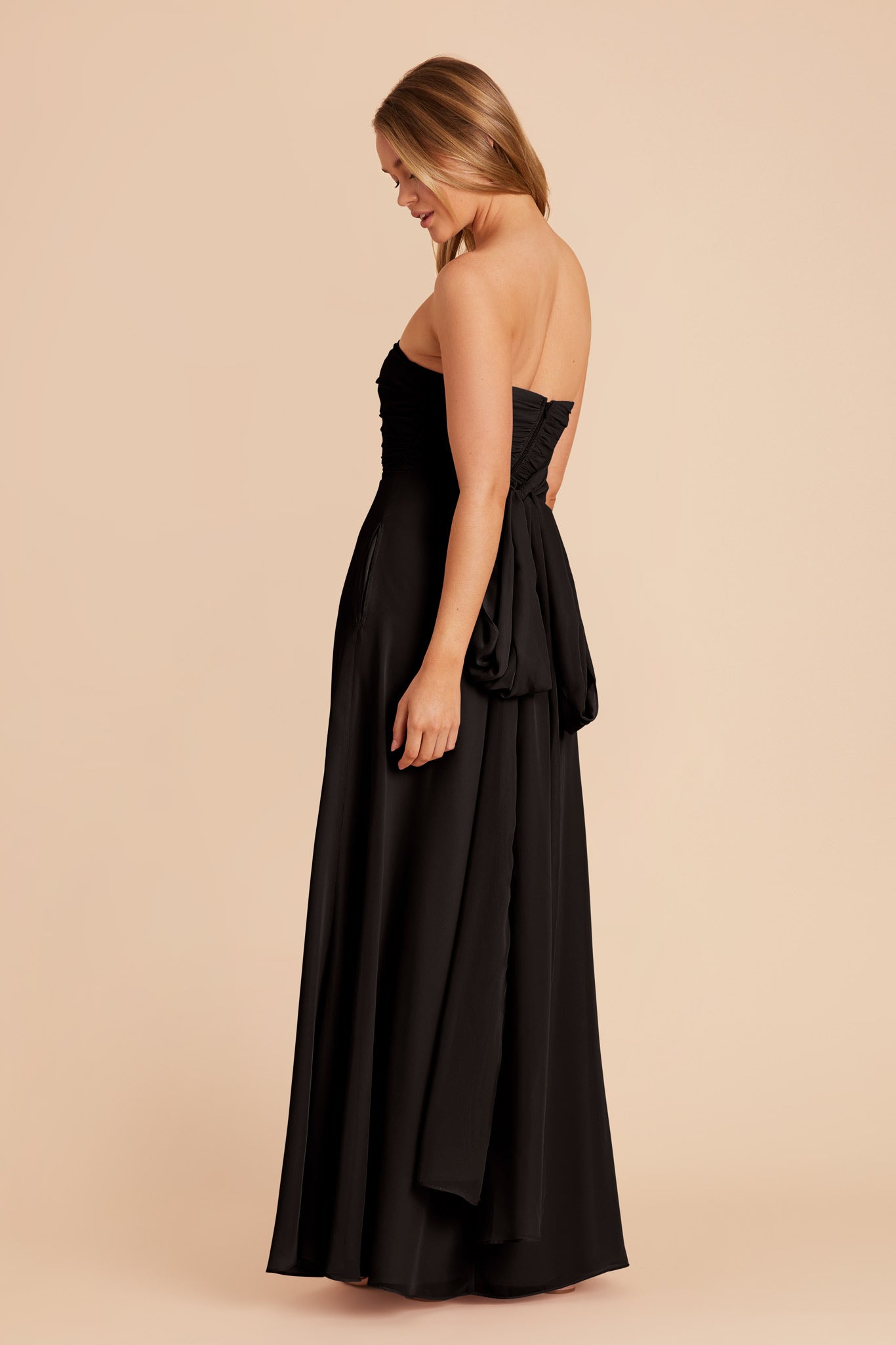 Black Cara Chiffon Dress by Birdy Grey