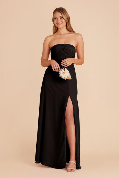 Black Cara Chiffon Dress by Birdy Grey