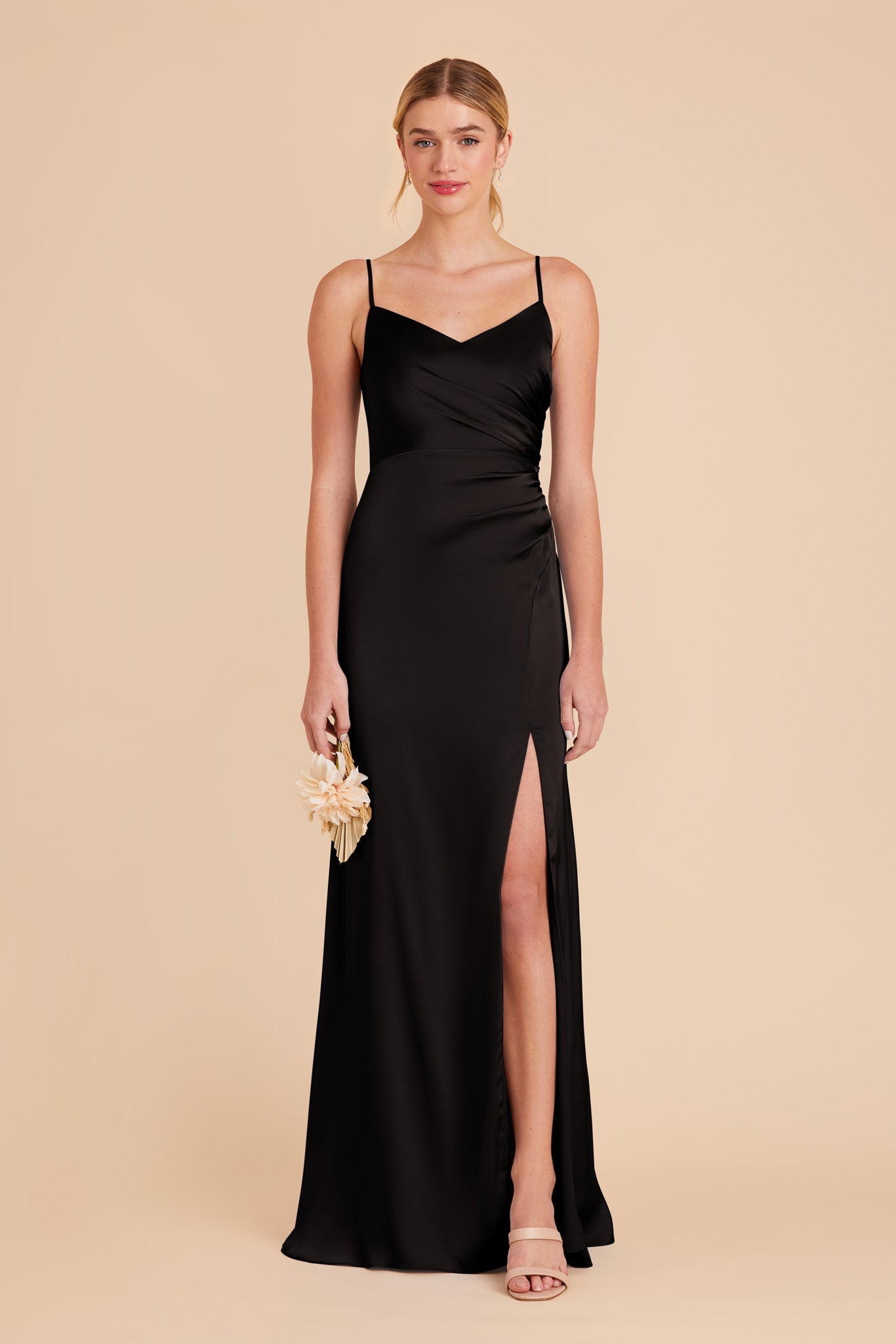 Black Catherine Matte Satin Dress by Birdy Grey