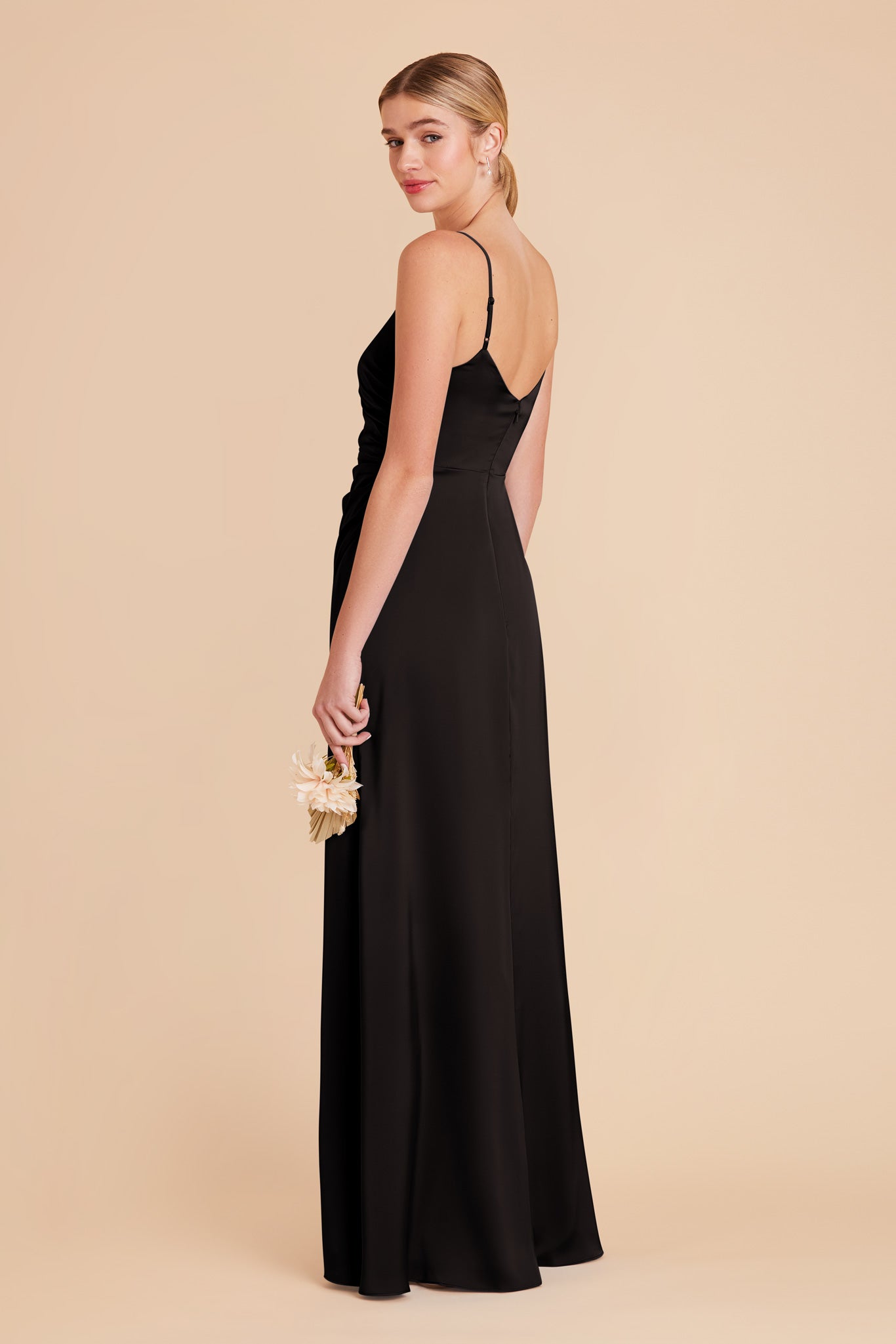 Black Catherine Matte Satin Dress by Birdy Grey