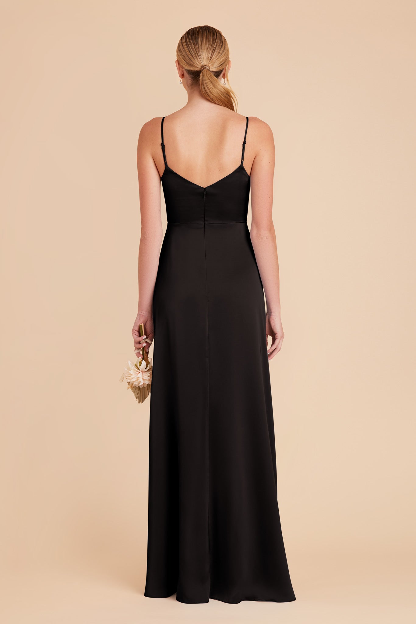 Black Catherine Matte Satin Dress by Birdy Grey