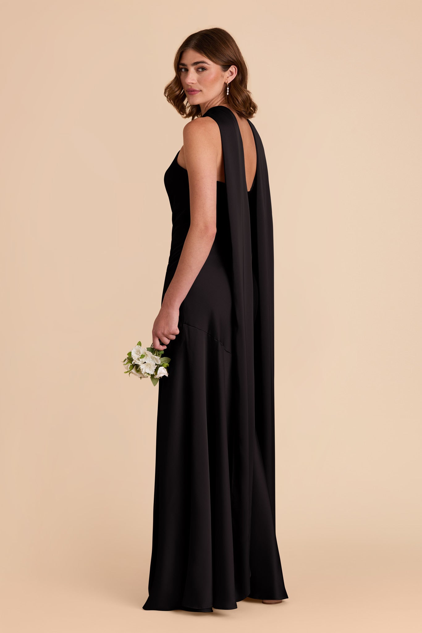 Black Eileen Matte Satin Dress by Birdy Grey