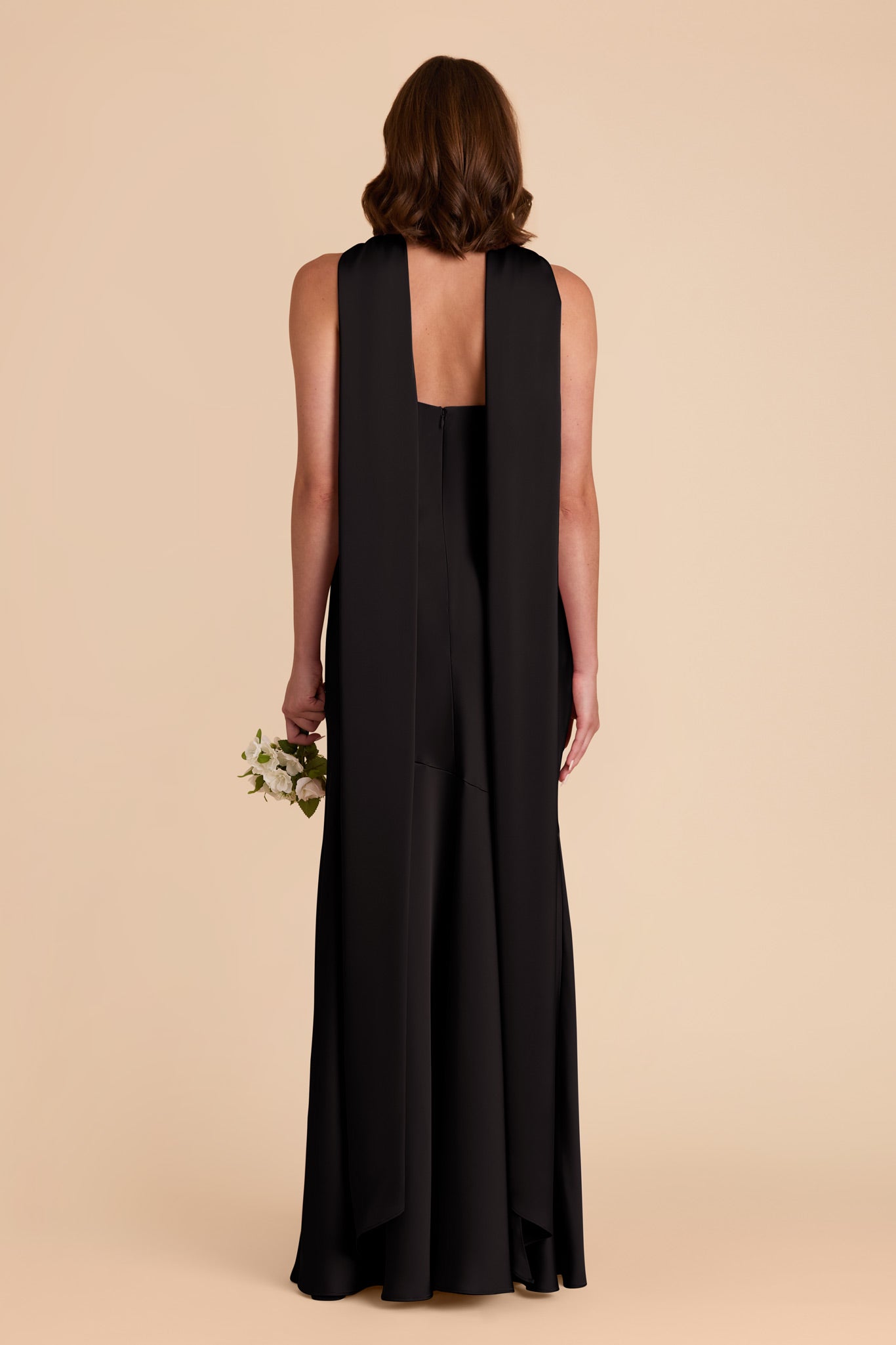 Black Eileen Matte Satin Dress by Birdy Grey