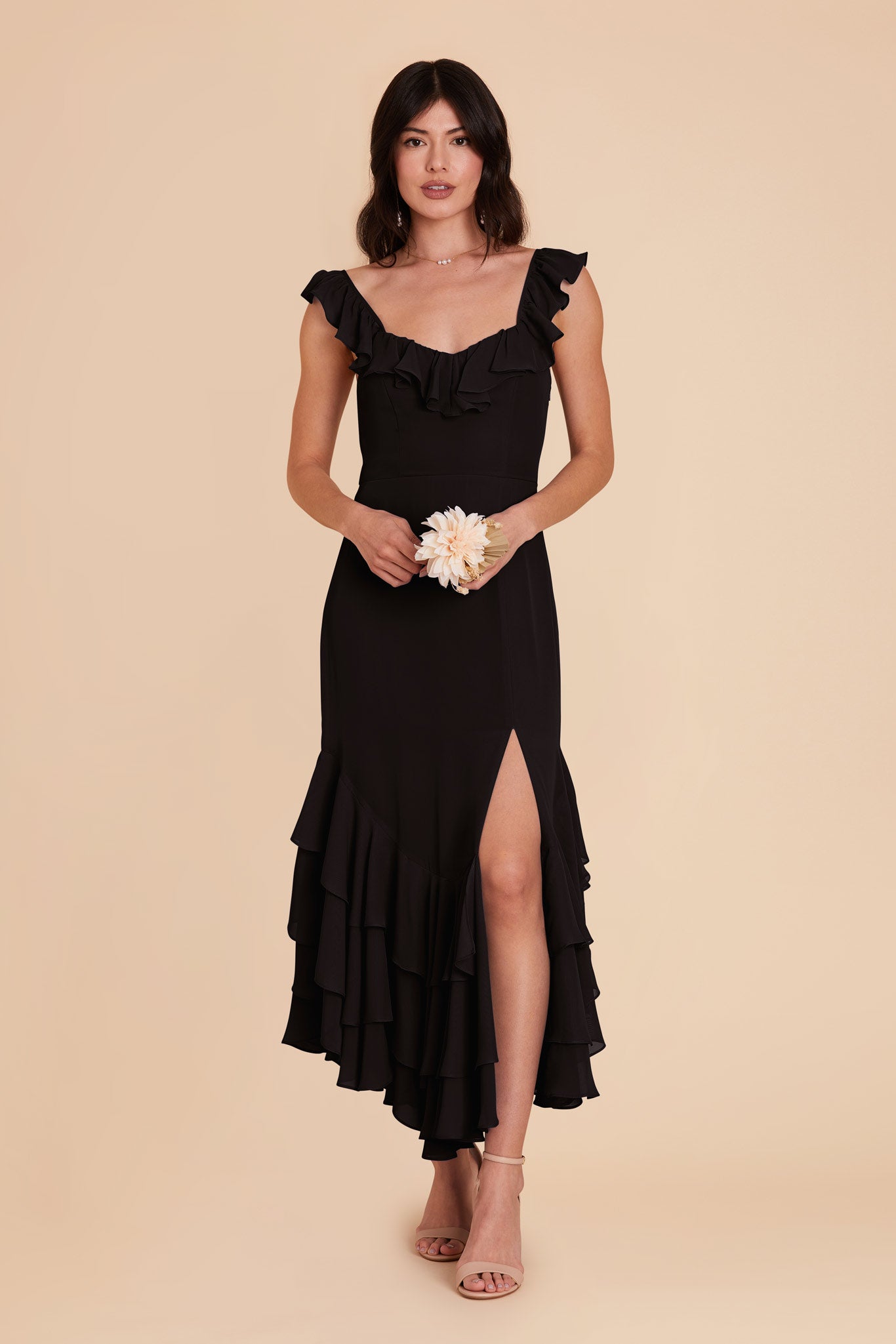 Black Ginny Chiffon Dress by Birdy Grey