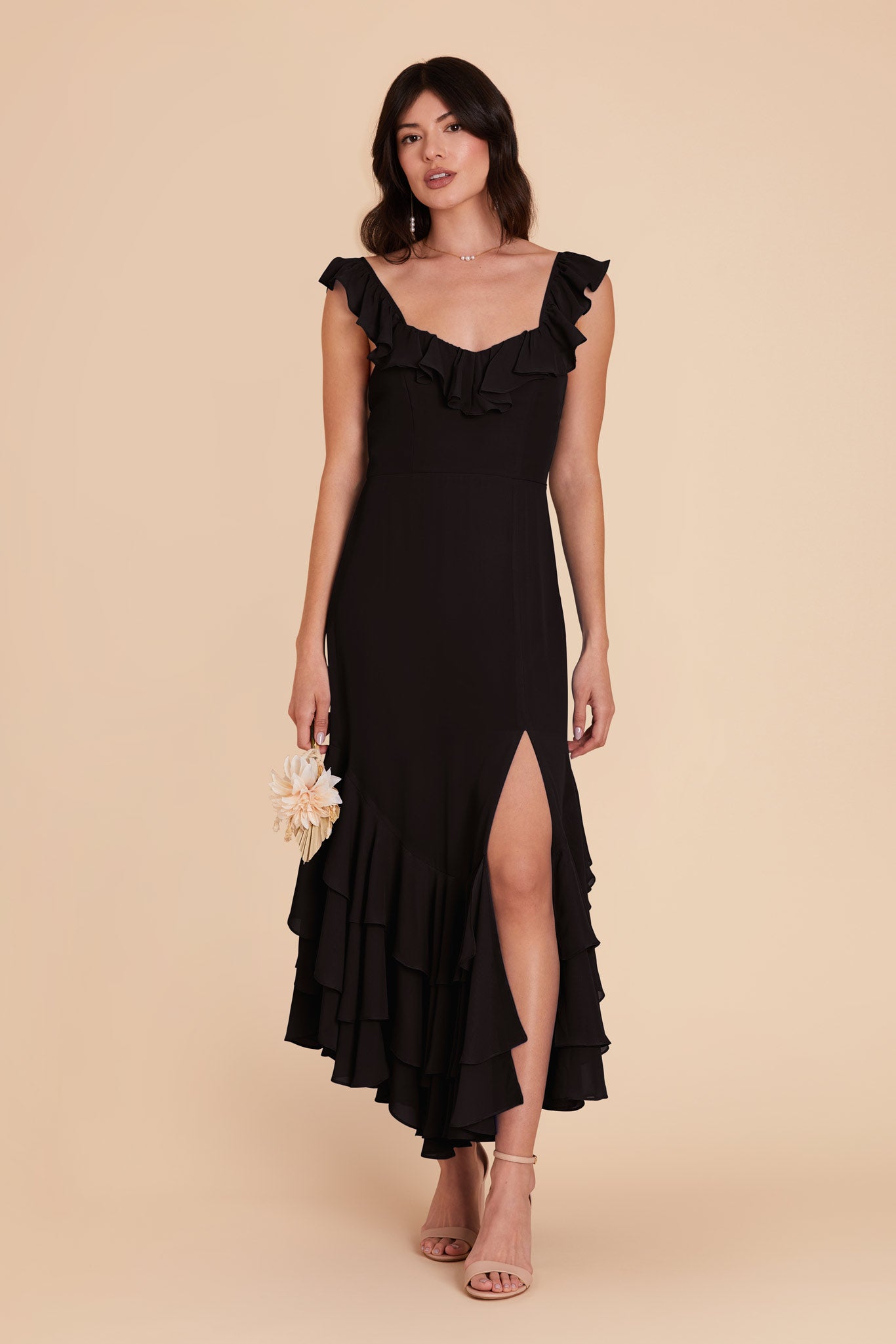 Black  Ginny Chiffon Dress by Birdy Grey