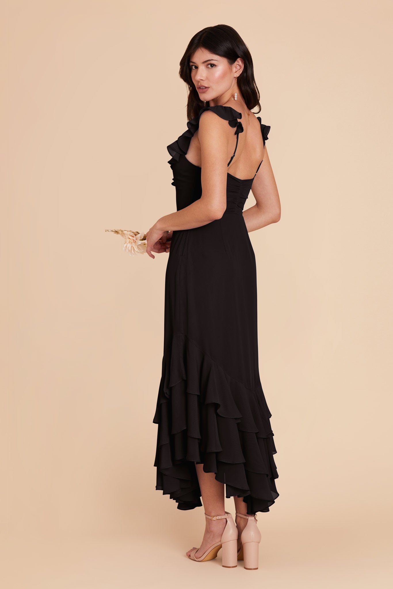 Black Ginny Chiffon Dress by Birdy Grey