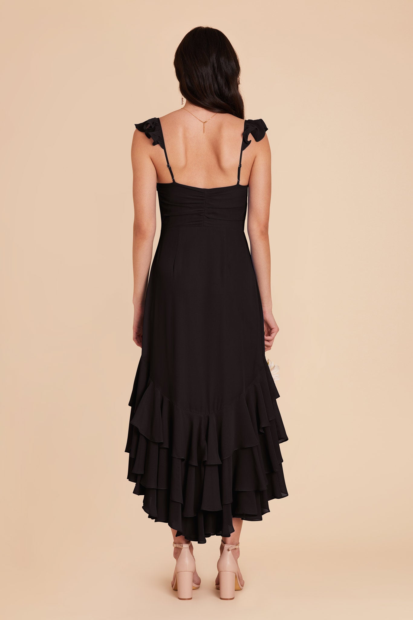 Black Ginny Chiffon Dress by Birdy Grey