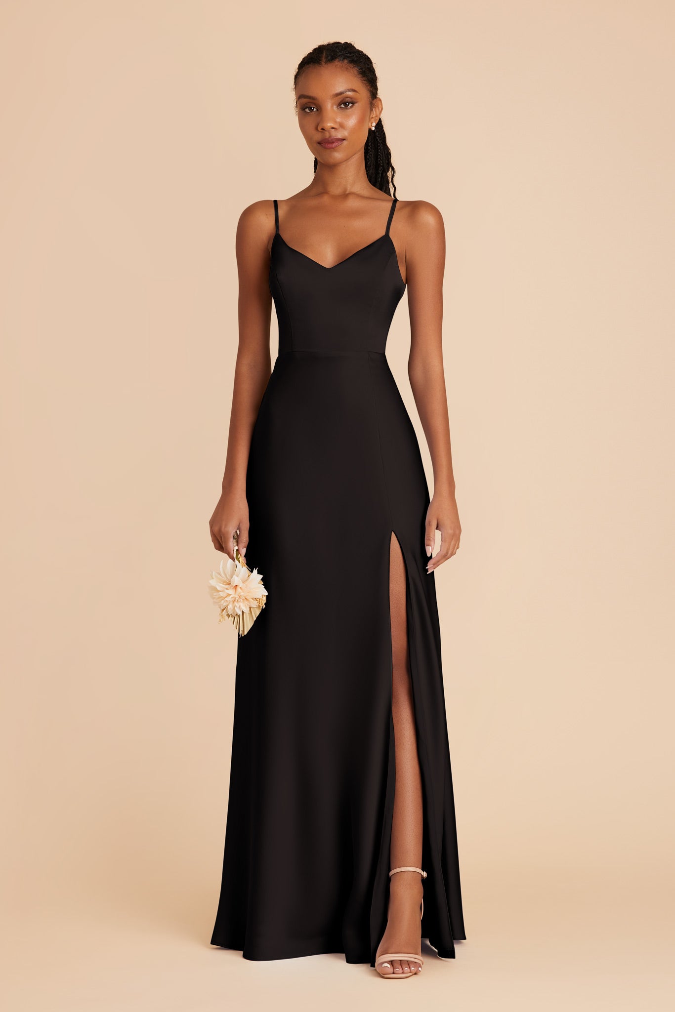 Black Jay Matte Satin Dress by Birdy Grey