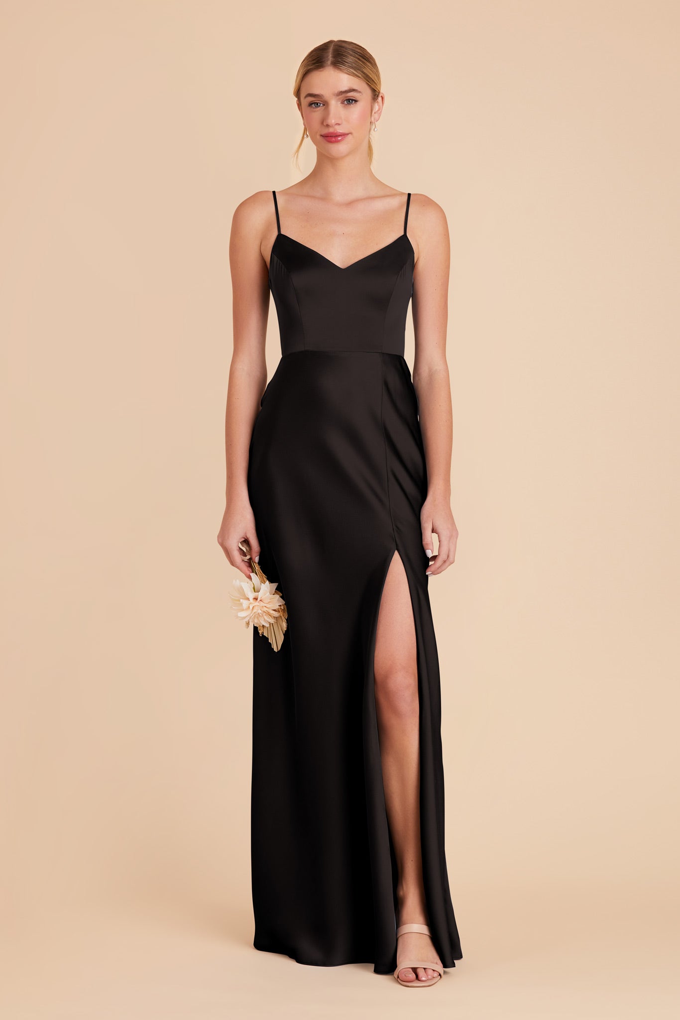 Black Jay Matte Satin Dress by Birdy Grey