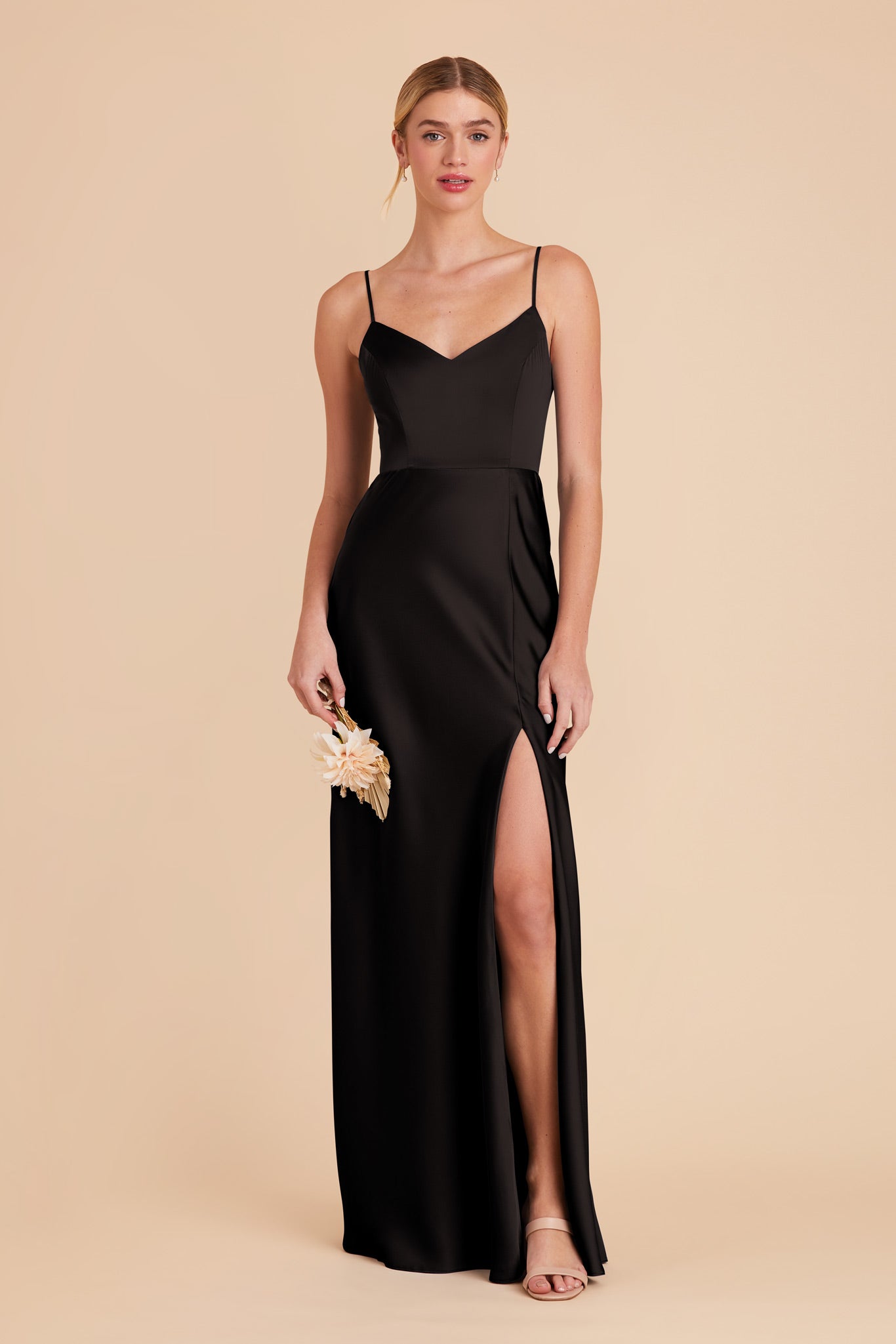 Black Jay Matte Satin Dress by Birdy Grey