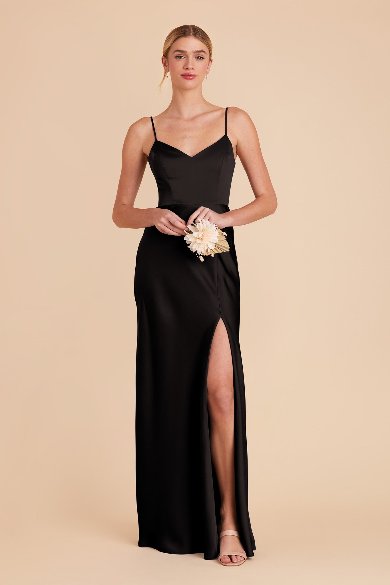 Black Jay Matte Satin Dress by Birdy Grey