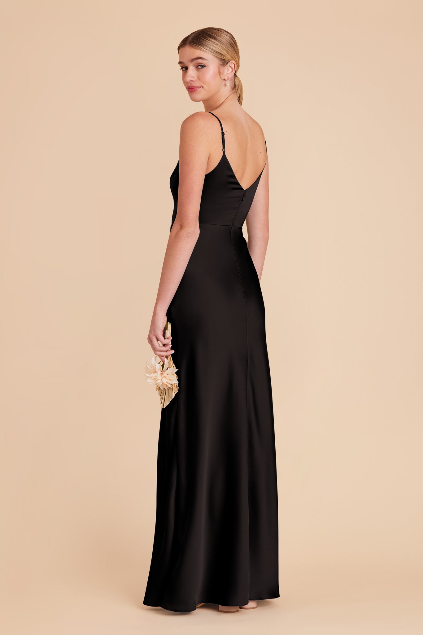 Black Jay Matte Satin Dress by Birdy Grey