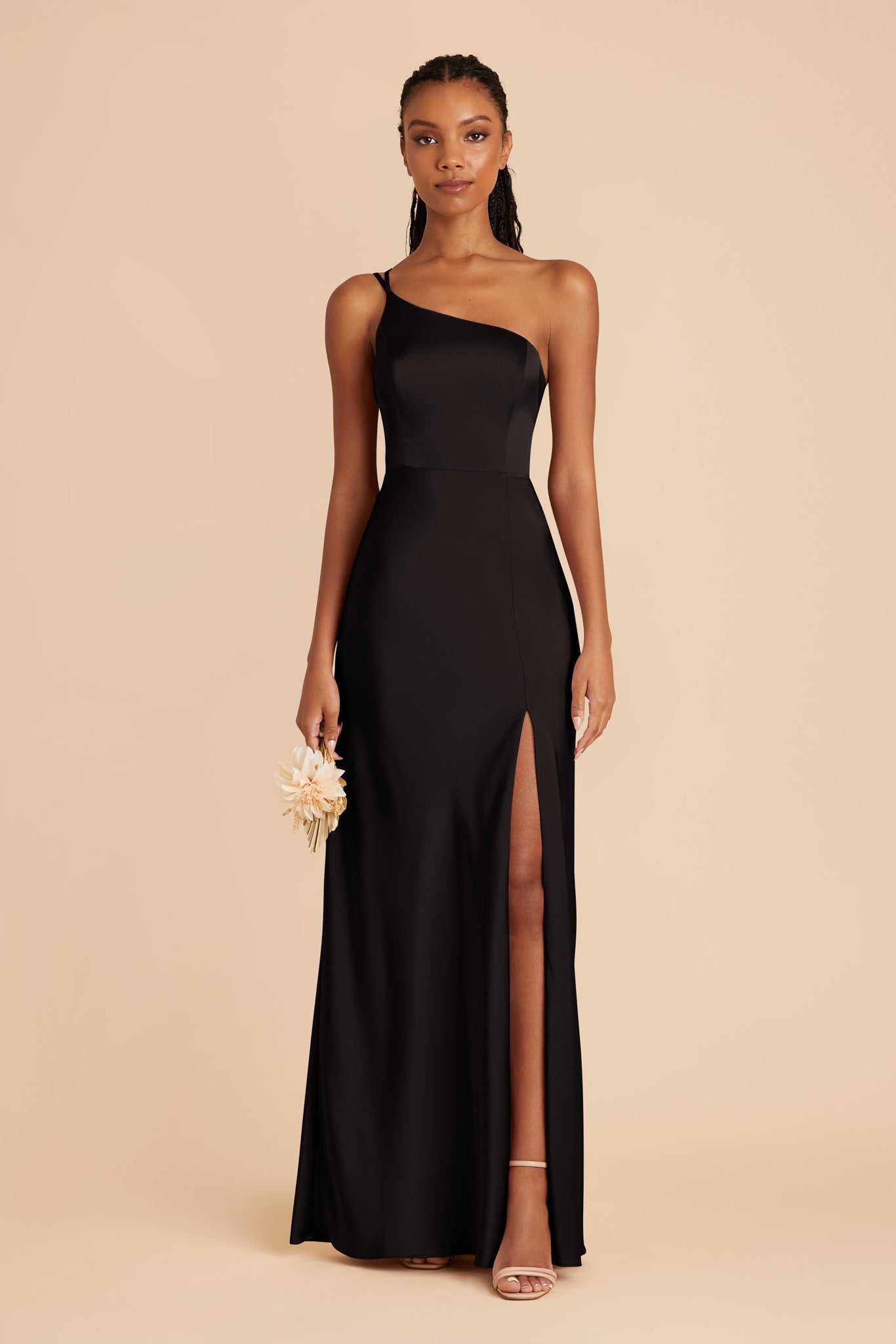 Black Kensie Matte Satin Dress by Birdy Grey