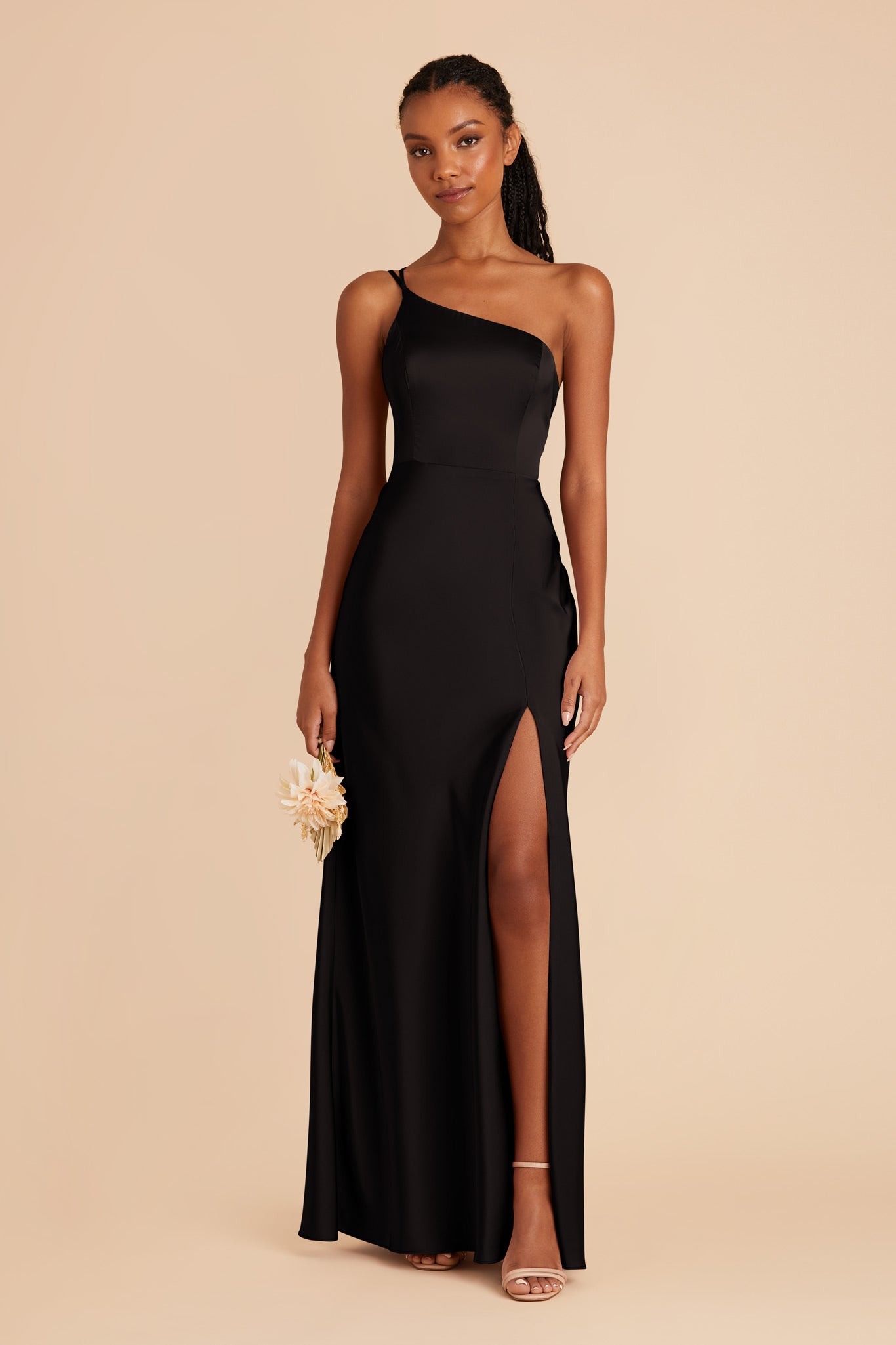 Black Kensie Matte Satin Dress by Birdy Grey