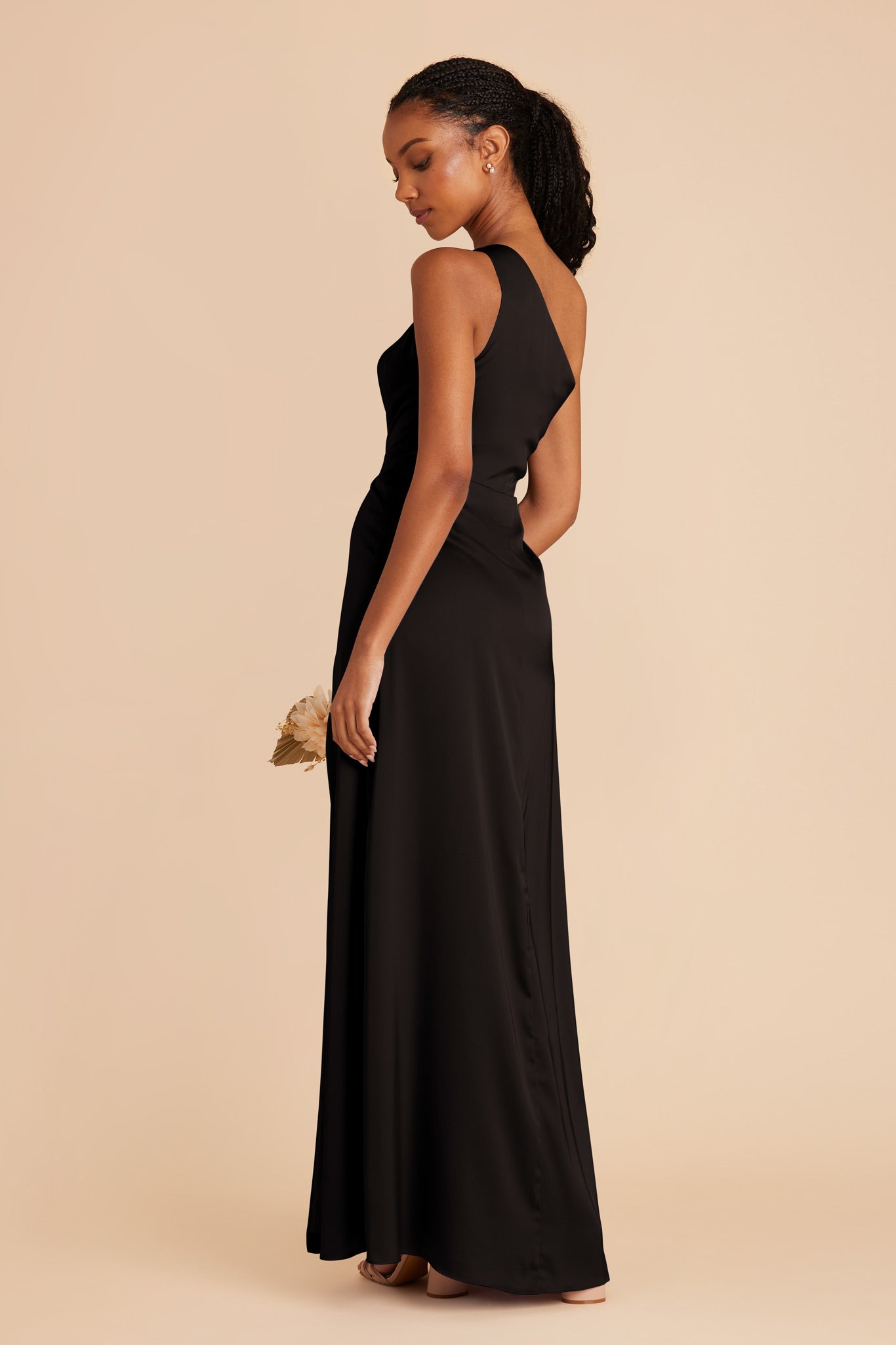 Black Kira Matte Satin Dress by Birdy Grey