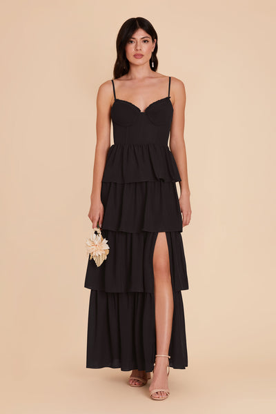 Black Lola Chiffon Dress by Birdy Grey