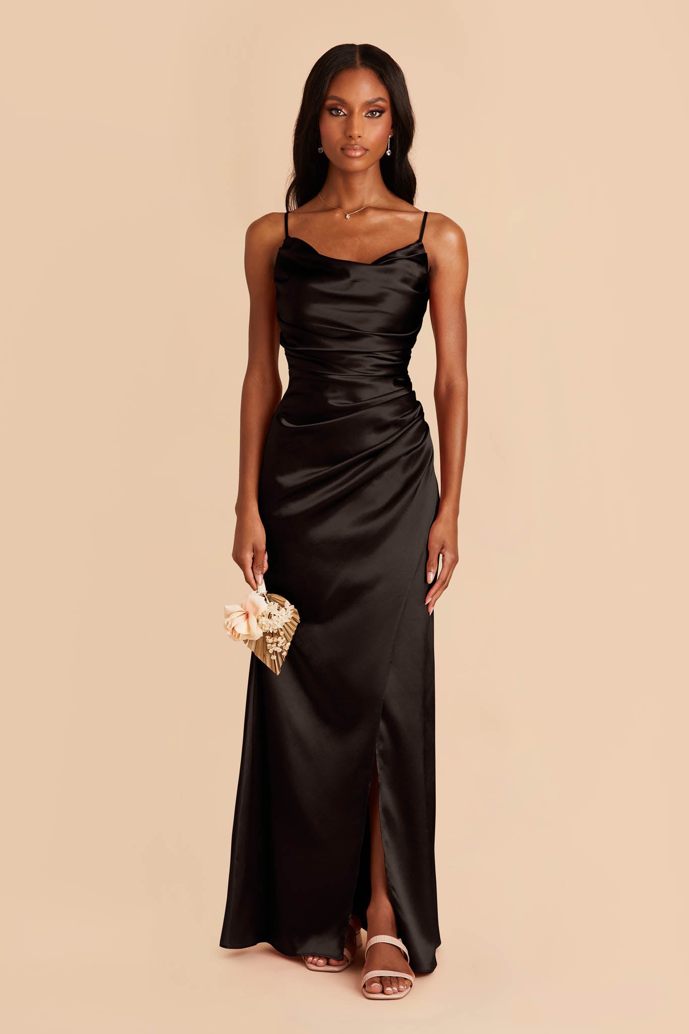 Black cowl neck gown sale