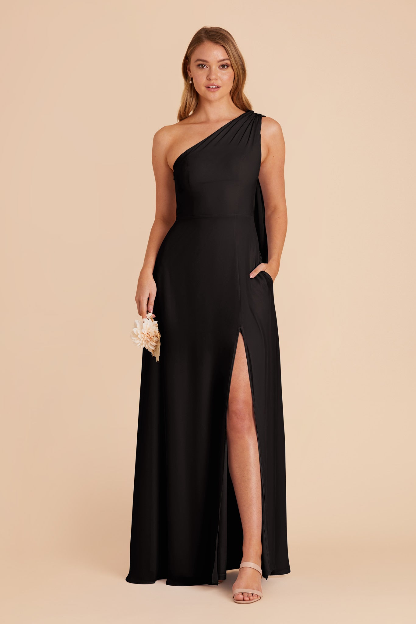 Black Melissa Chiffon Dress by Birdy Grey