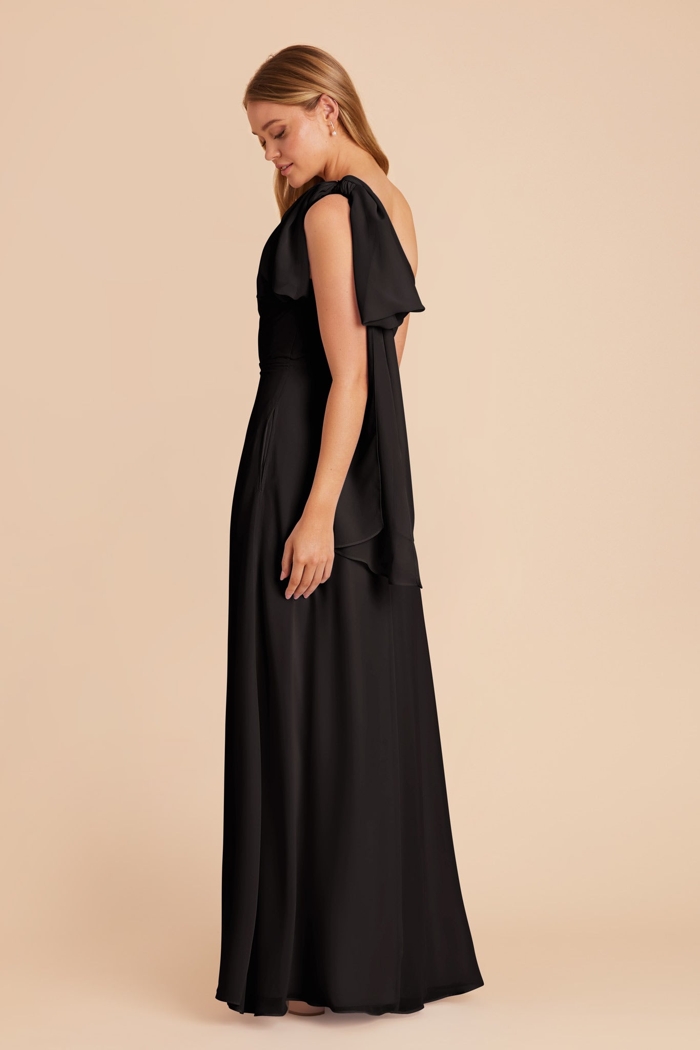 Black Melissa Chiffon Dress by Birdy Grey