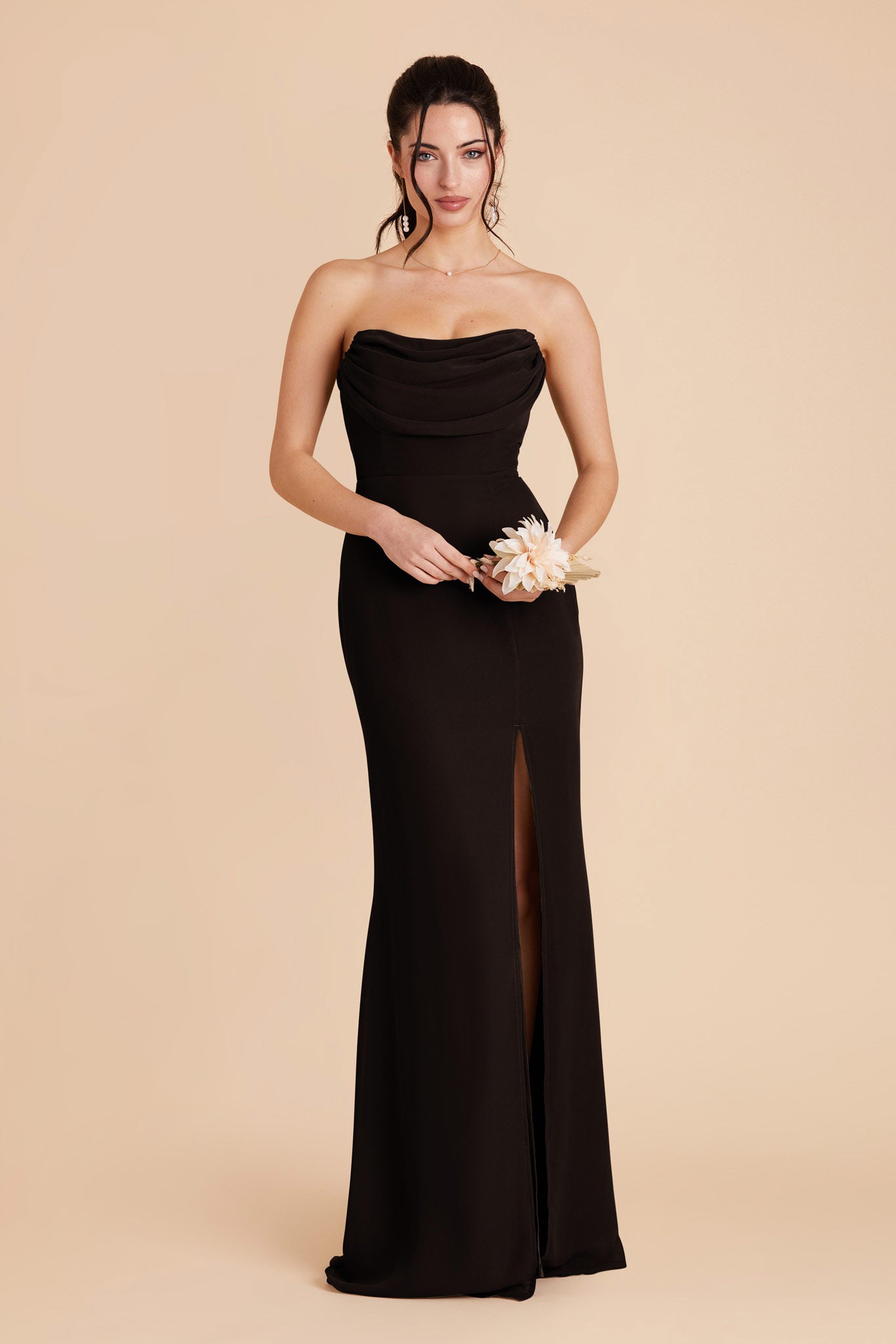 Black Strapless Bridesmaid Dress