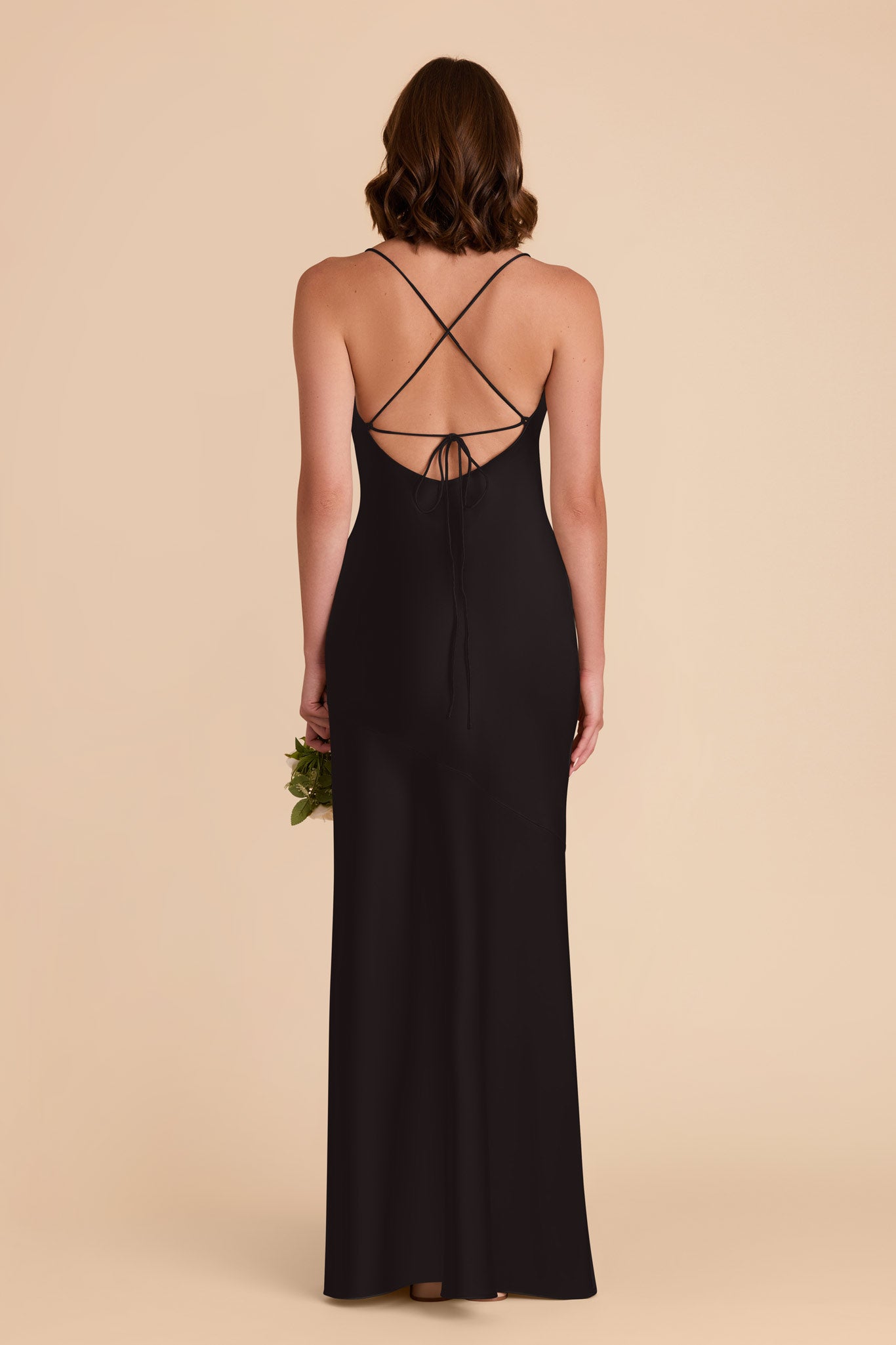 Black Olivia Matte Satin Dress by Birdy Grey