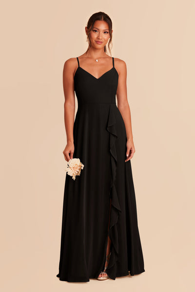 Black Theresa Chiffon Dress by Birdy Grey