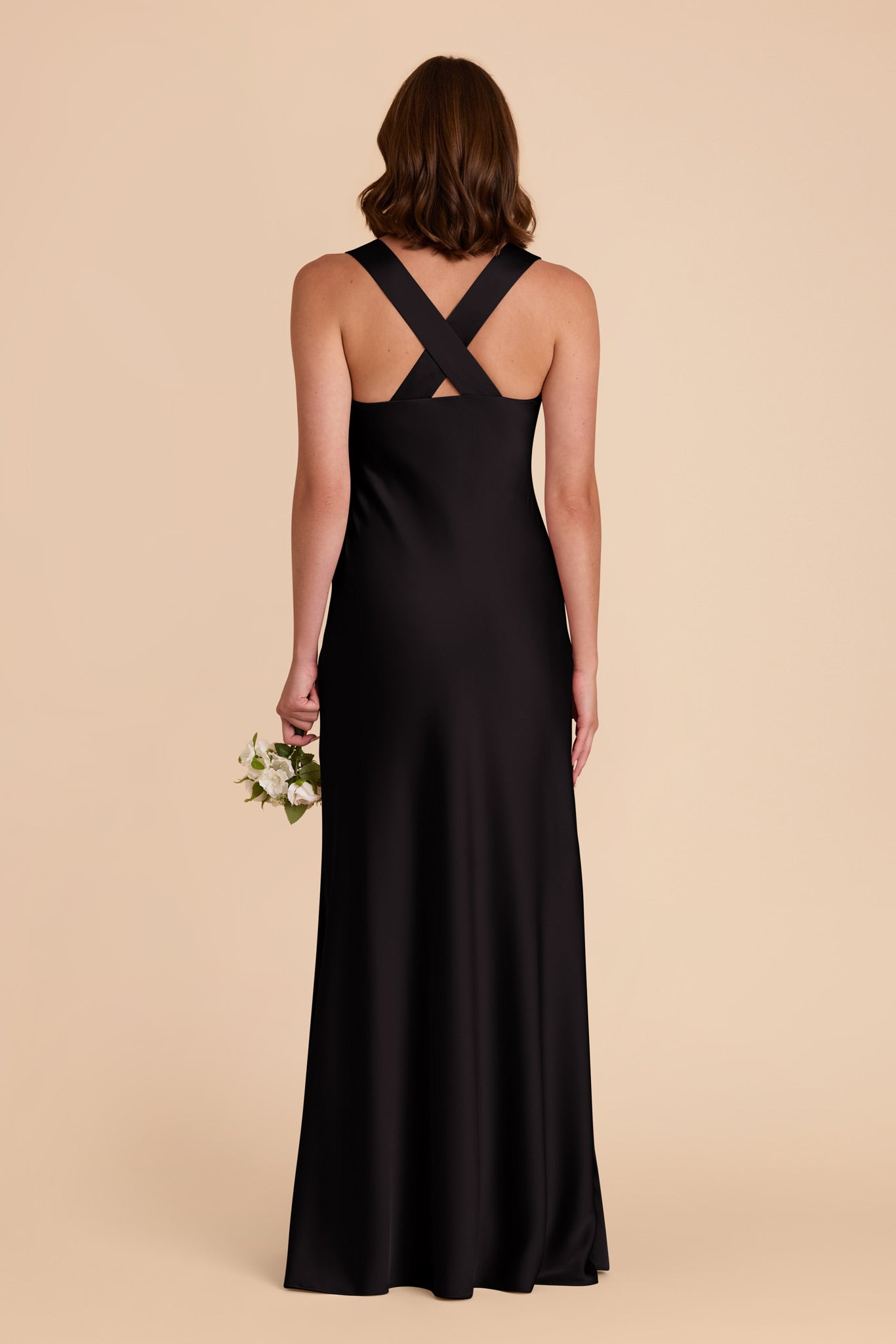 Black Veronica Matte Satin Dress by Birdy Grey