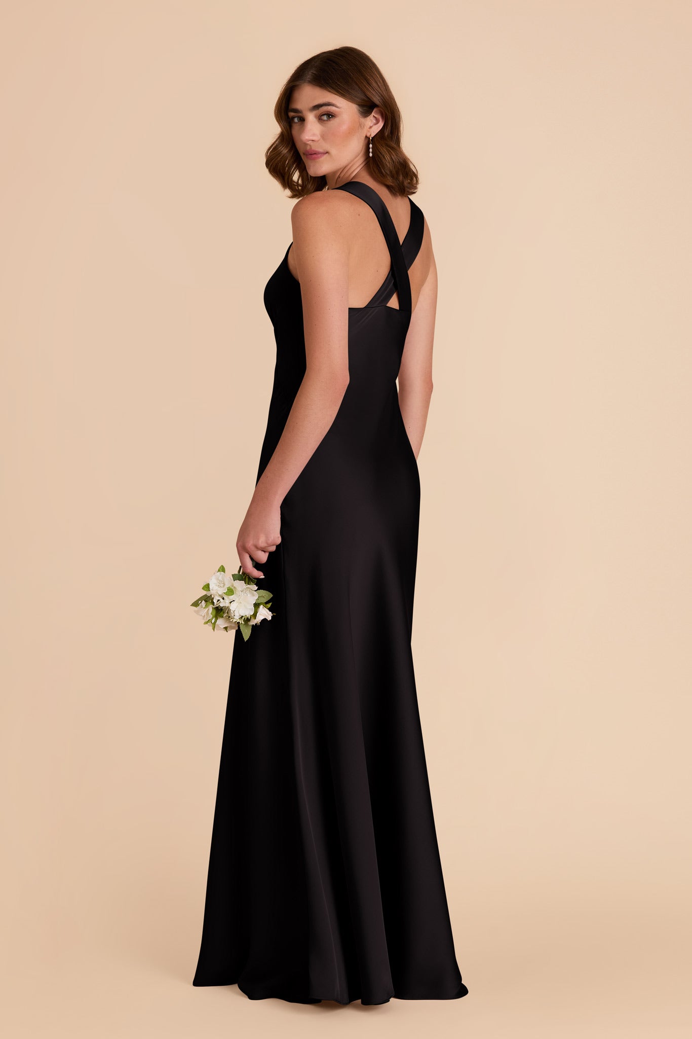 Black Veronica Matte Satin Dress by Birdy Grey