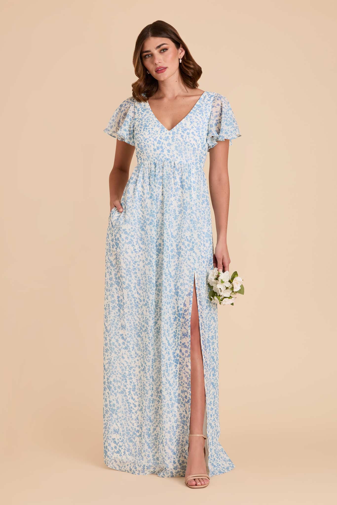 Blue Dreamy Ditsy Hannah Empire Dress by Birdy Grey