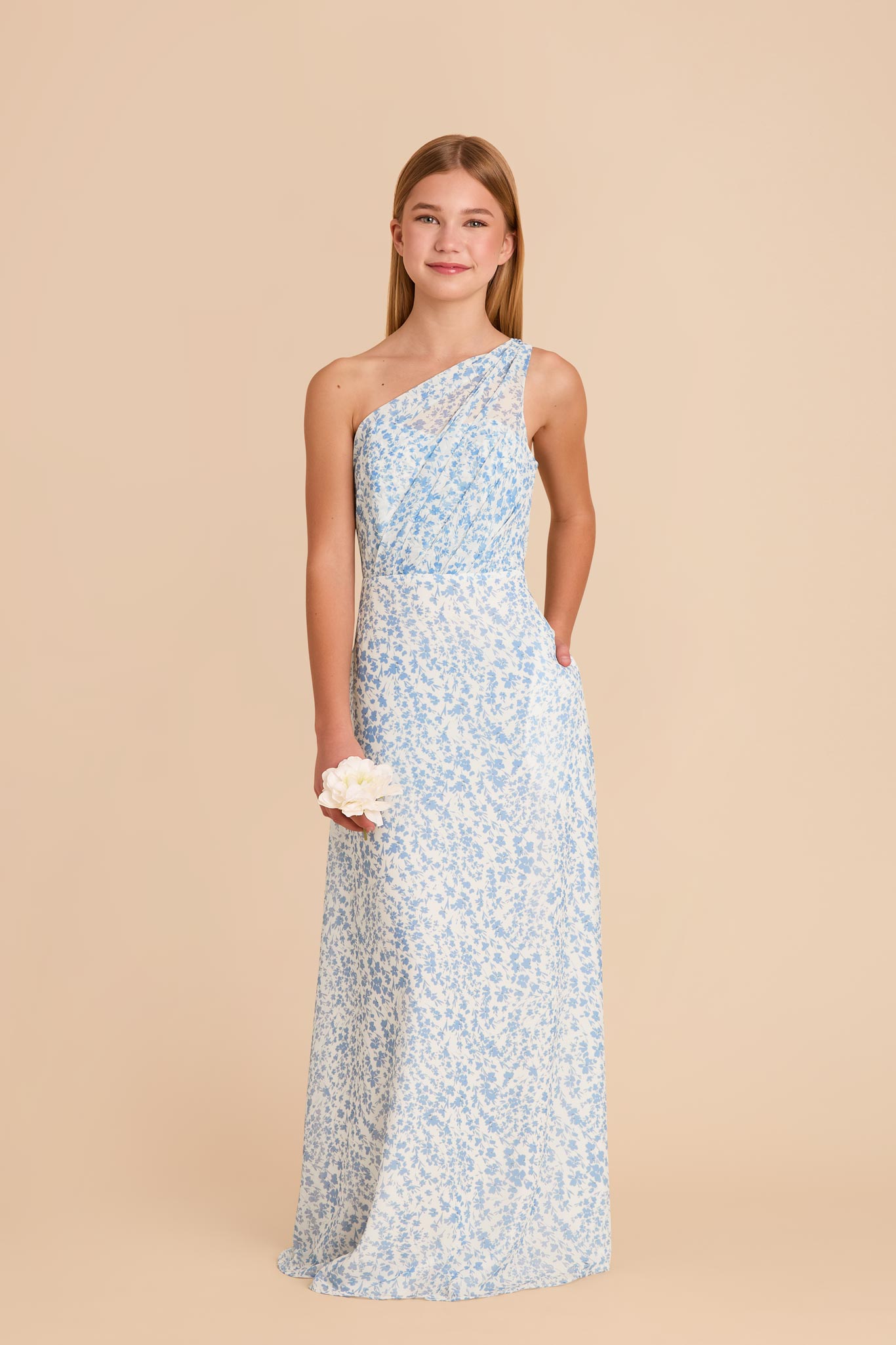 Kiara Junior Chiffon Dress - Blue Dreamy Ditsy by Birdy Grey