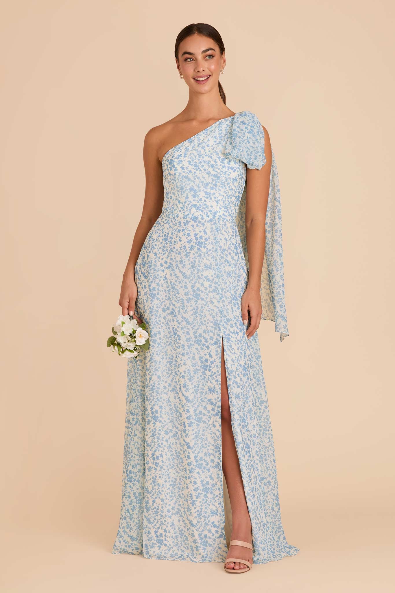 Blue Dreamy Ditsy Melissa Chiffon Dress by Birdy Grey