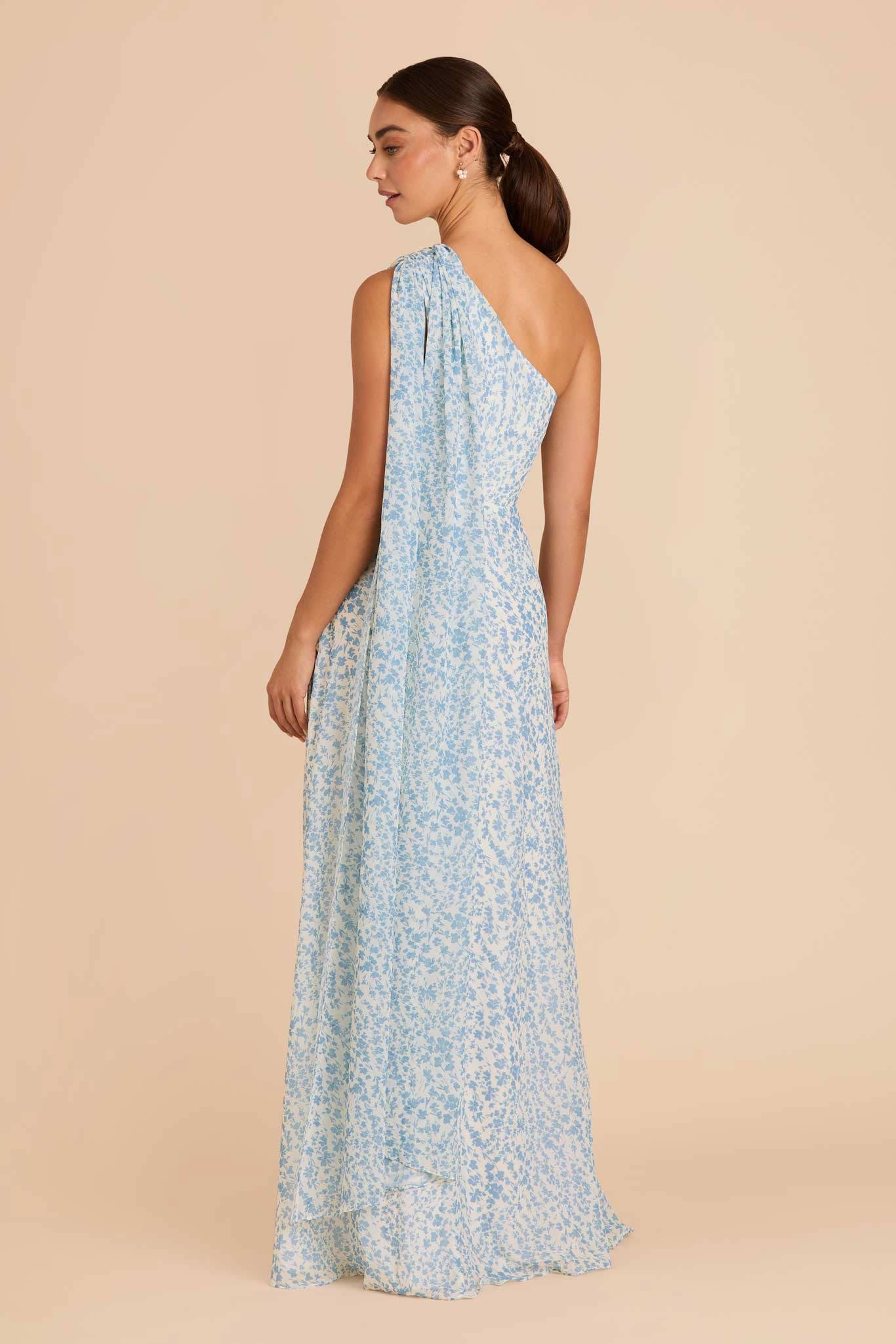 Blue Dreamy Ditsy Melissa Chiffon Dress by Birdy Grey