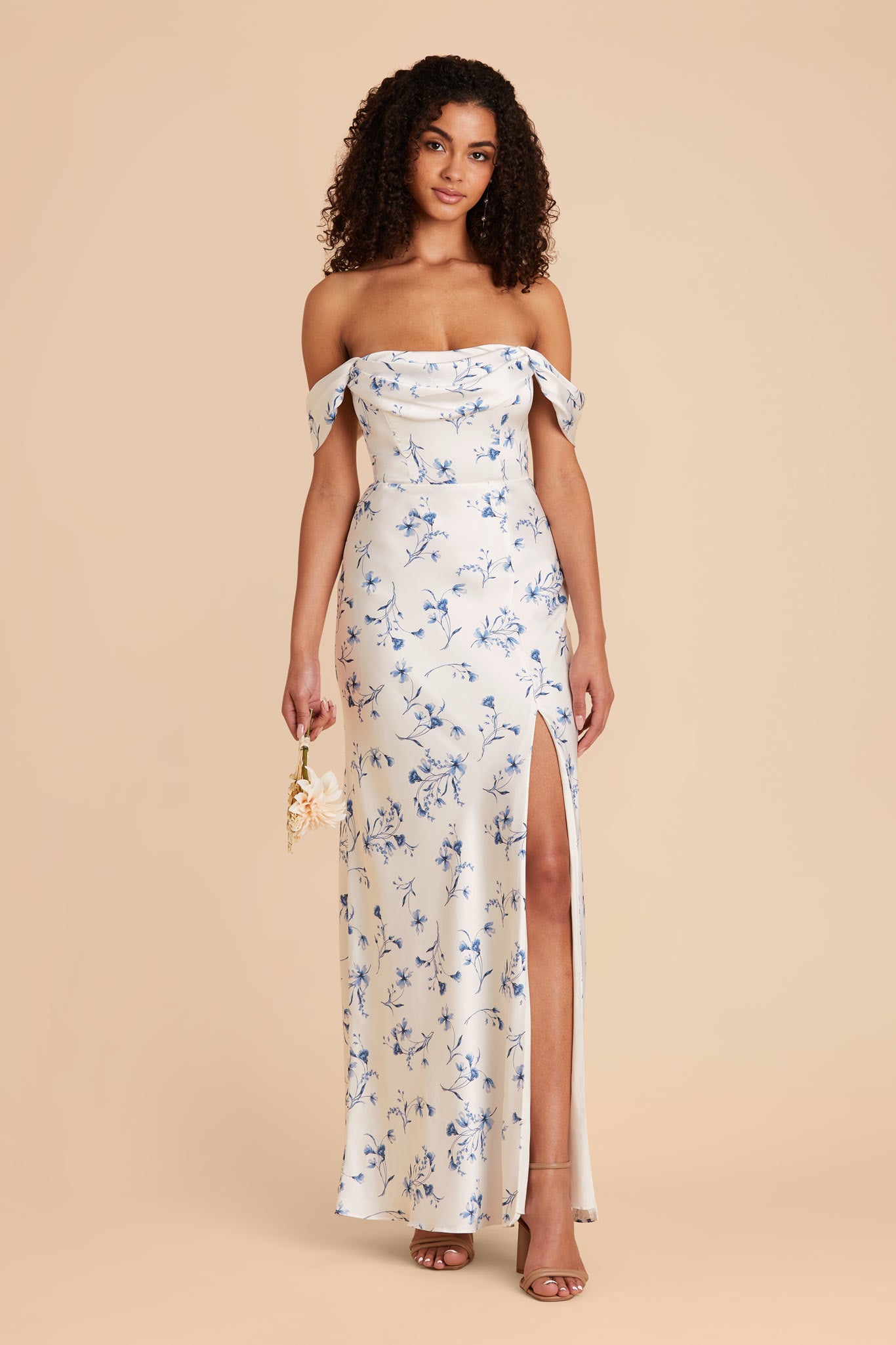 Blue Le Fleur Mia Matte Satin Convertible Dress by Birdy Grey