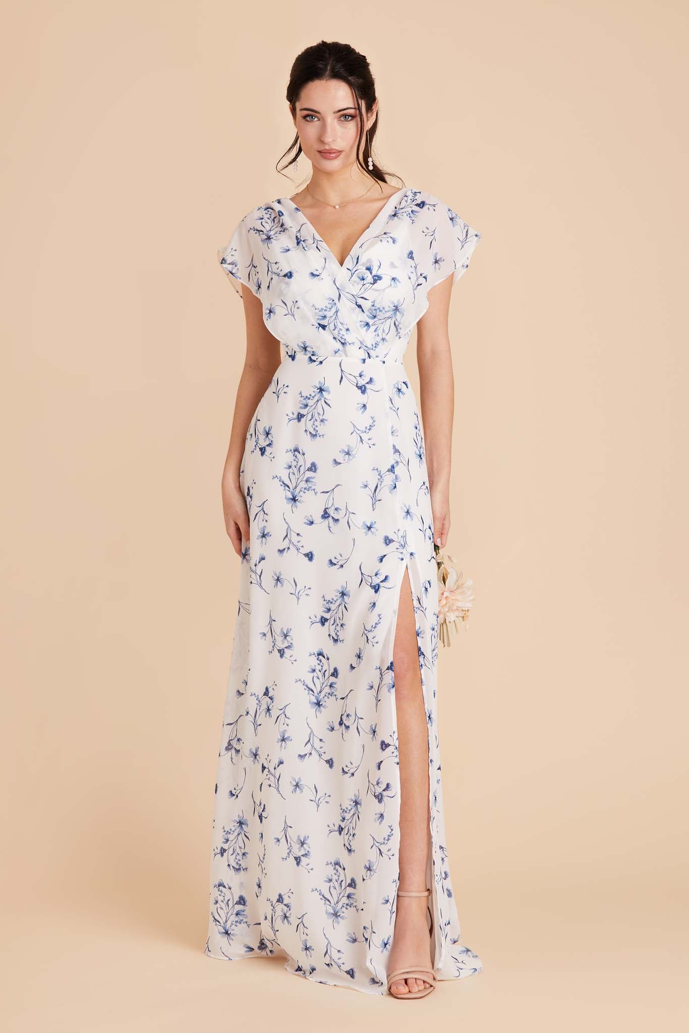  Blue Le Fleur Violet Chiffon Dress by Birdy Grey