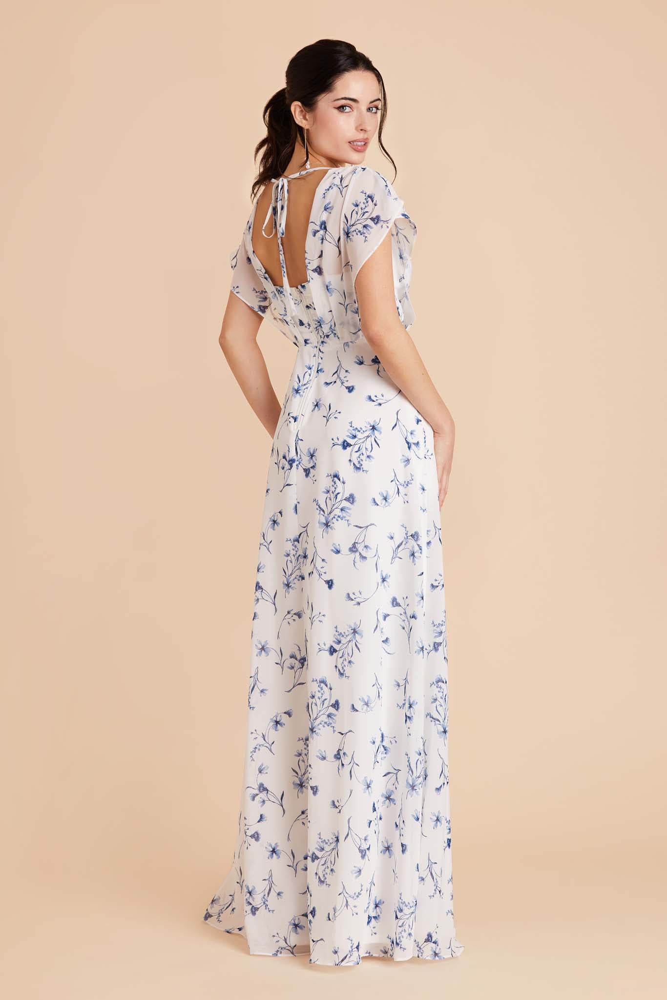  Blue Le Fleur Violet Chiffon Dress by Birdy Grey