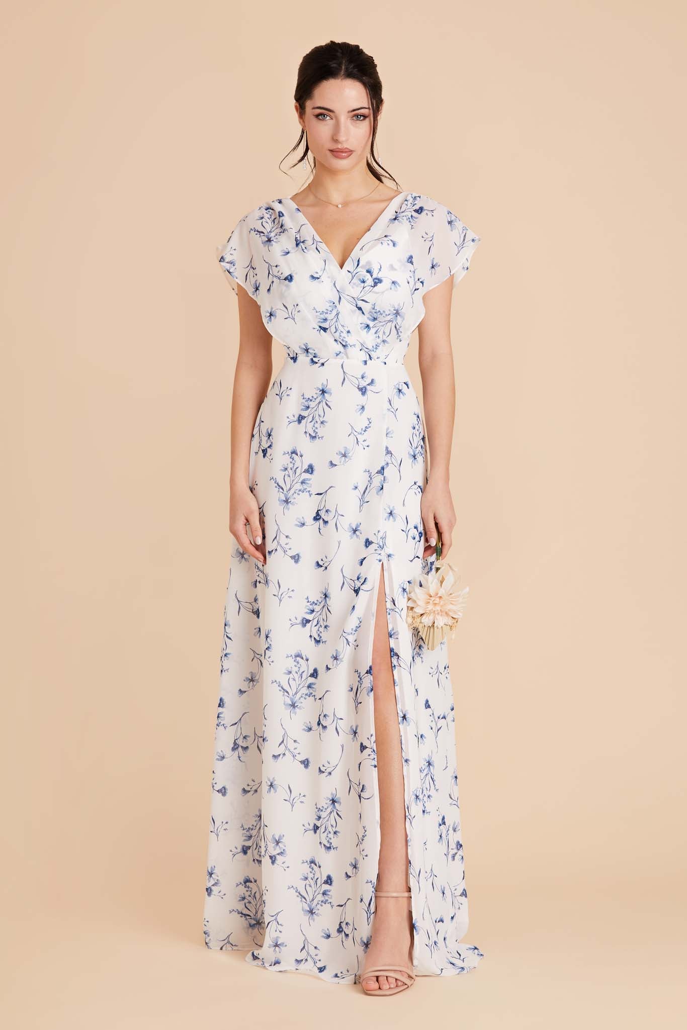 Blue Le Fleur Violet Chiffon Dress by Birdy Grey