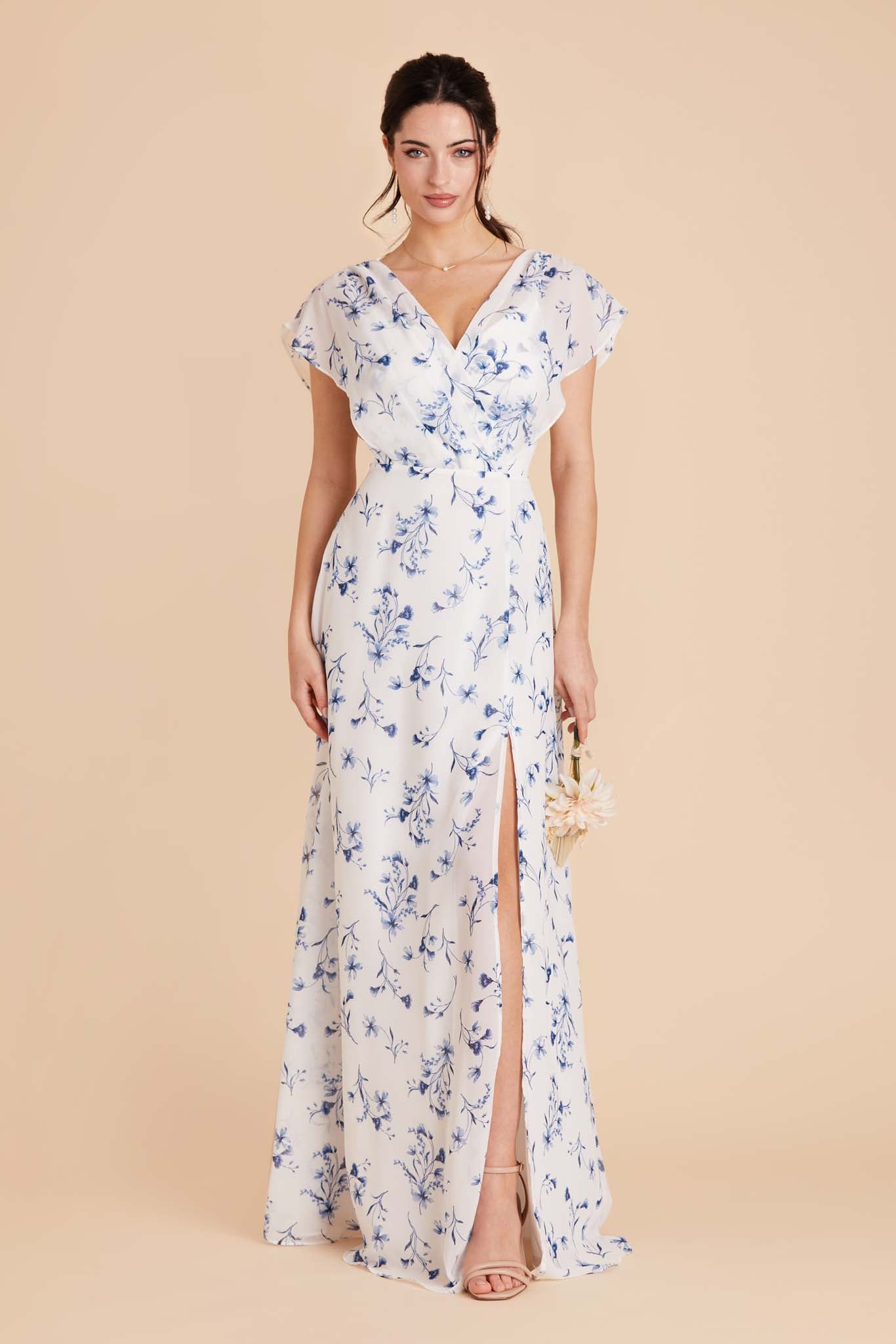  Blue Le Fleur Violet Chiffon Dress by Birdy Grey