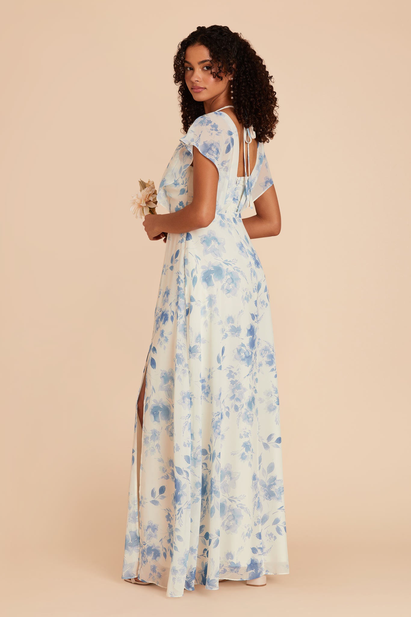 Blue Rococo Violet Chiffon Bridesmaid Dress