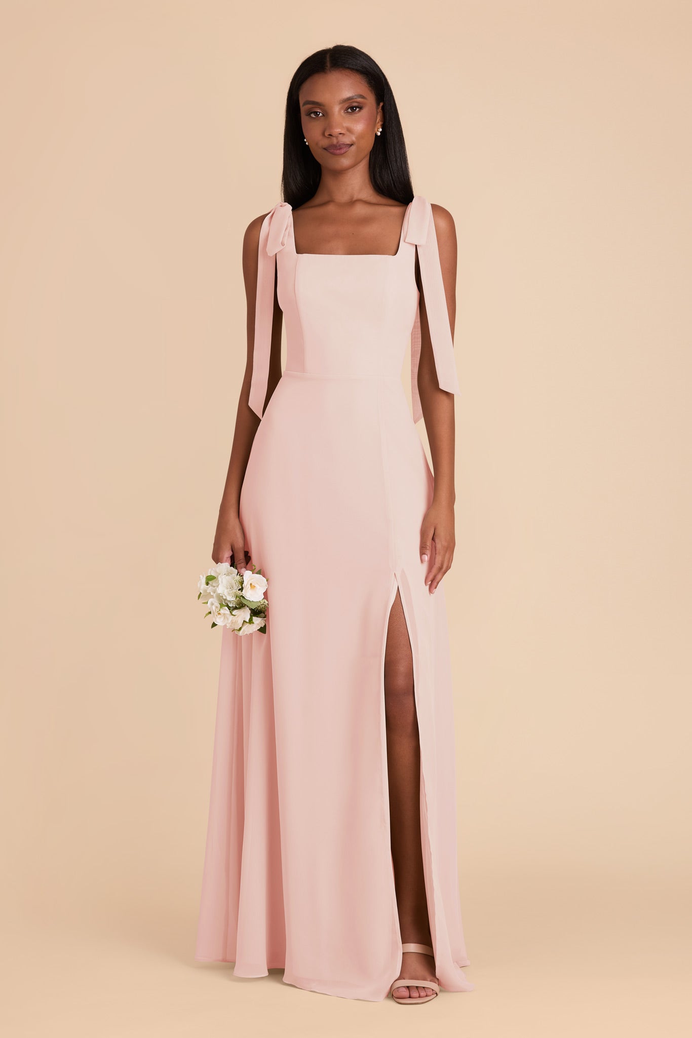 Alex Blush Pink Chiffon Convertible Bridesmaid Dress Birdy Grey