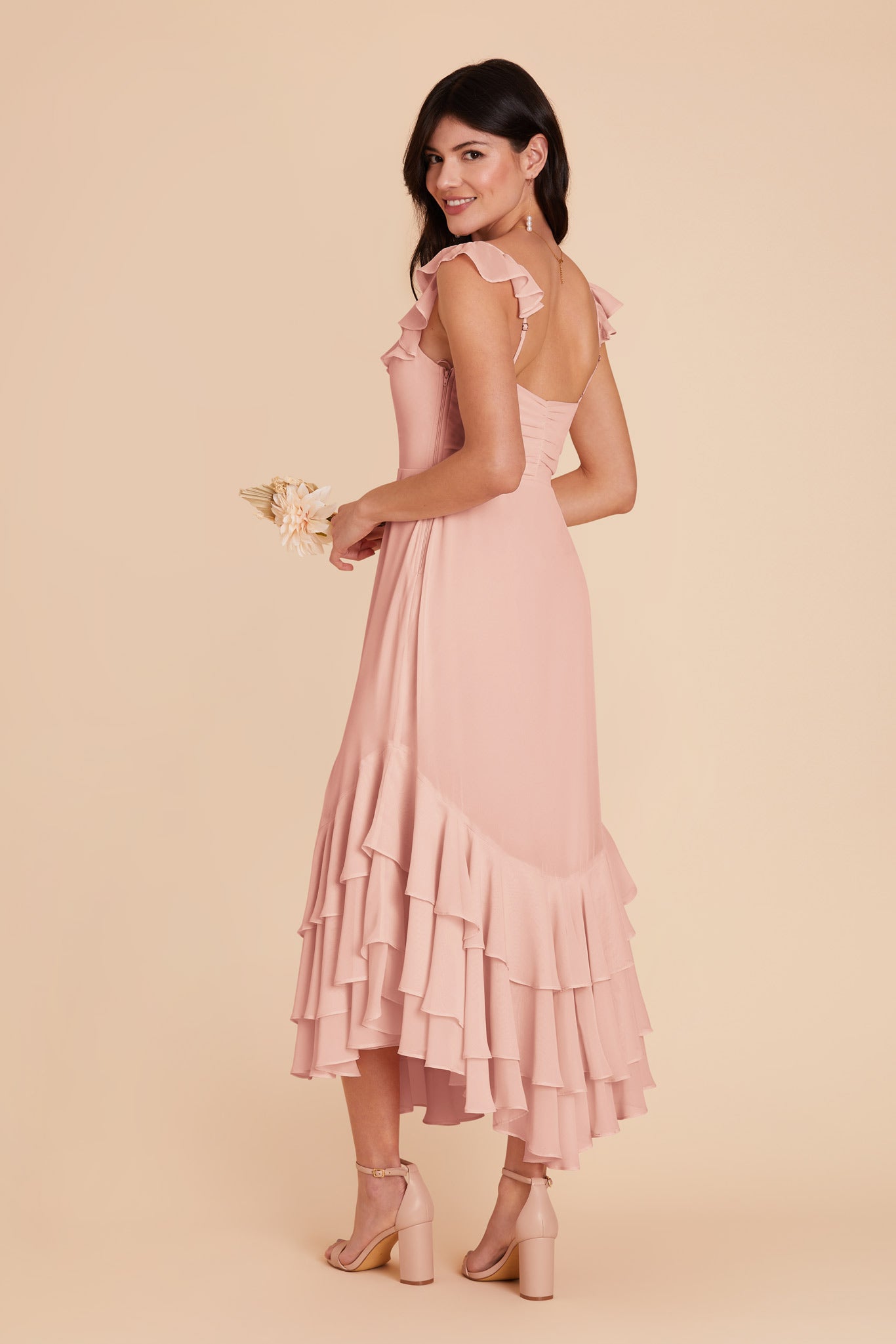 Blush Pink Ginny Chiffon Dress by Birdy Grey