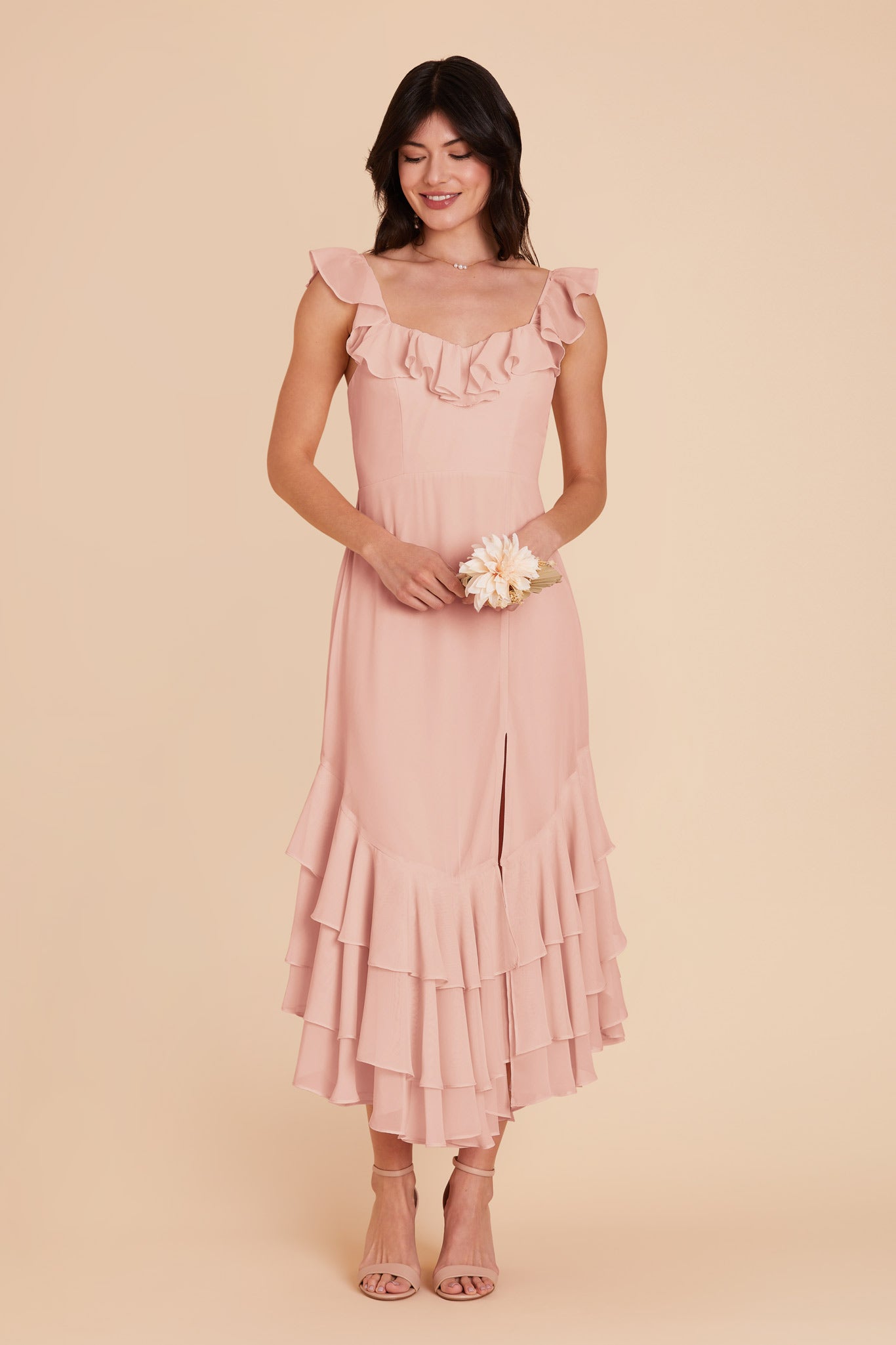 Blush Pink Ginny Chiffon Dress by Birdy Grey