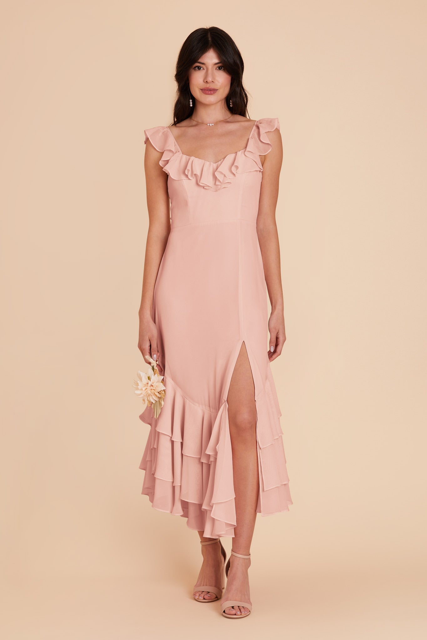 Blush Pink Ginny Chiffon Dress by Birdy Grey