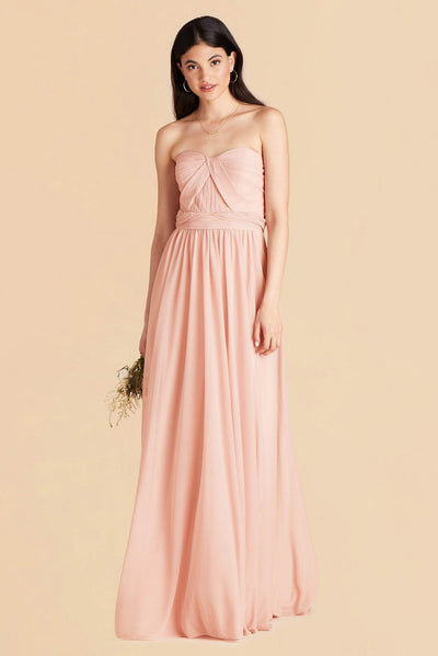 Grace convertible bridesmaid dress in Blush Pink Chiffon by Birdy Grey