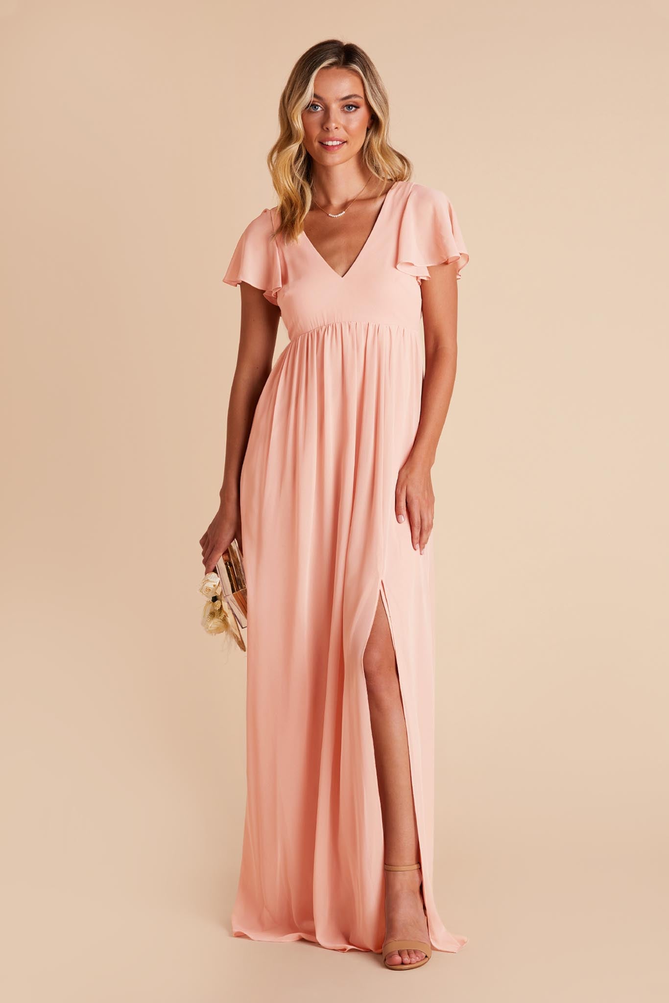 Blush Pink Hannah Empire Dress by Birdy Grey