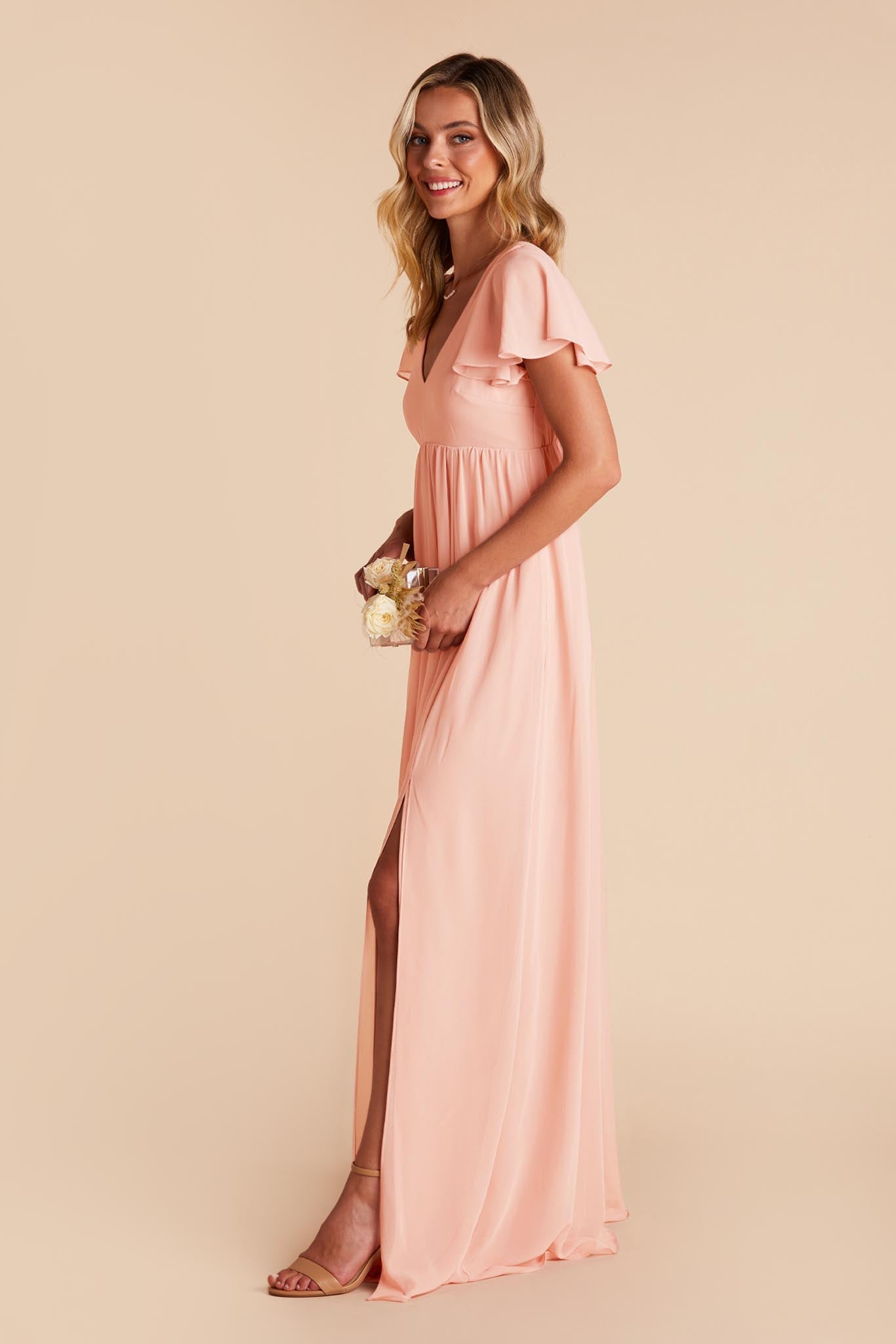 Blush Pink Hannah Empire Dress by Birdy Grey