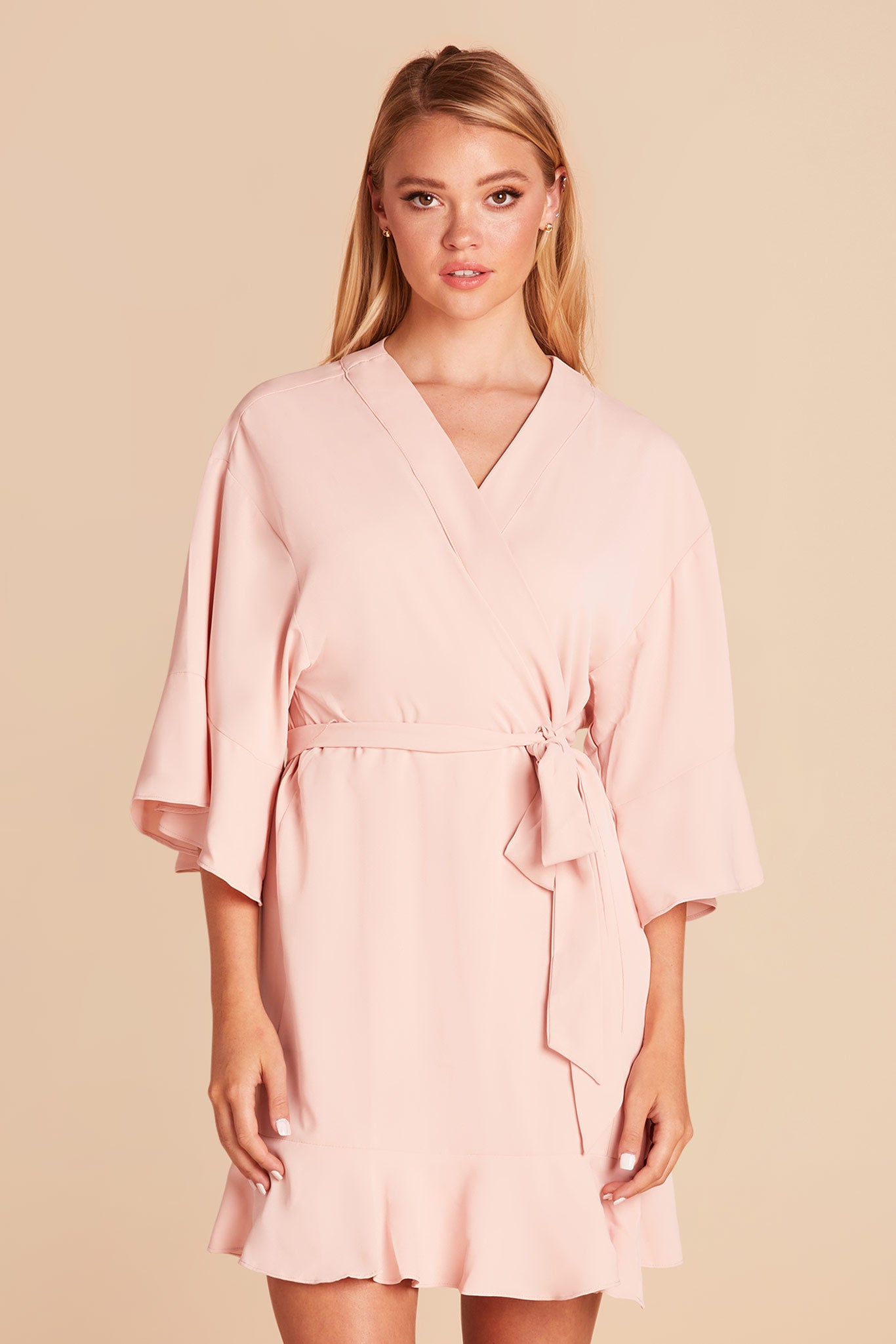 Kenny Ruffle Robe - Blush Pink