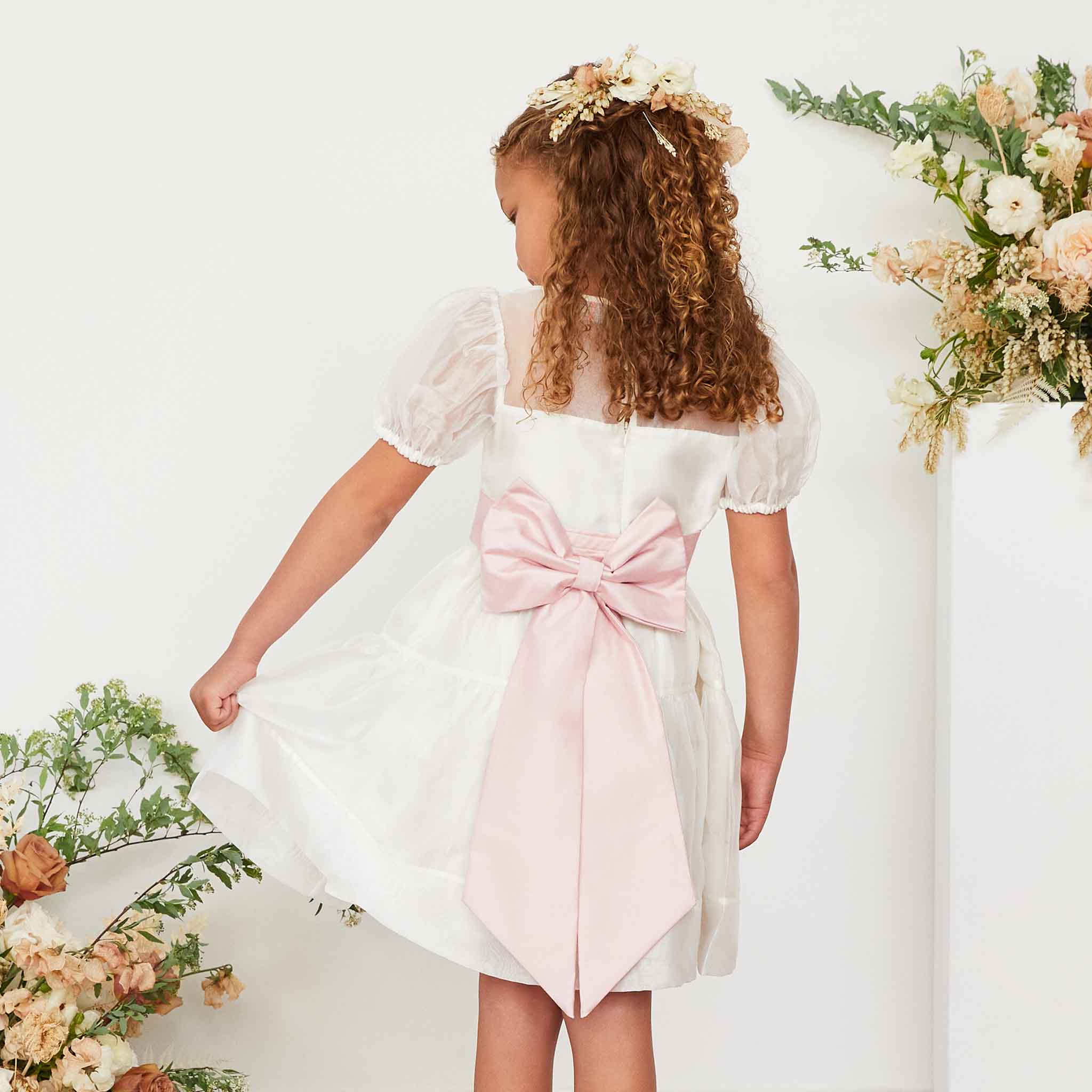 Flower girl sash with bow sale