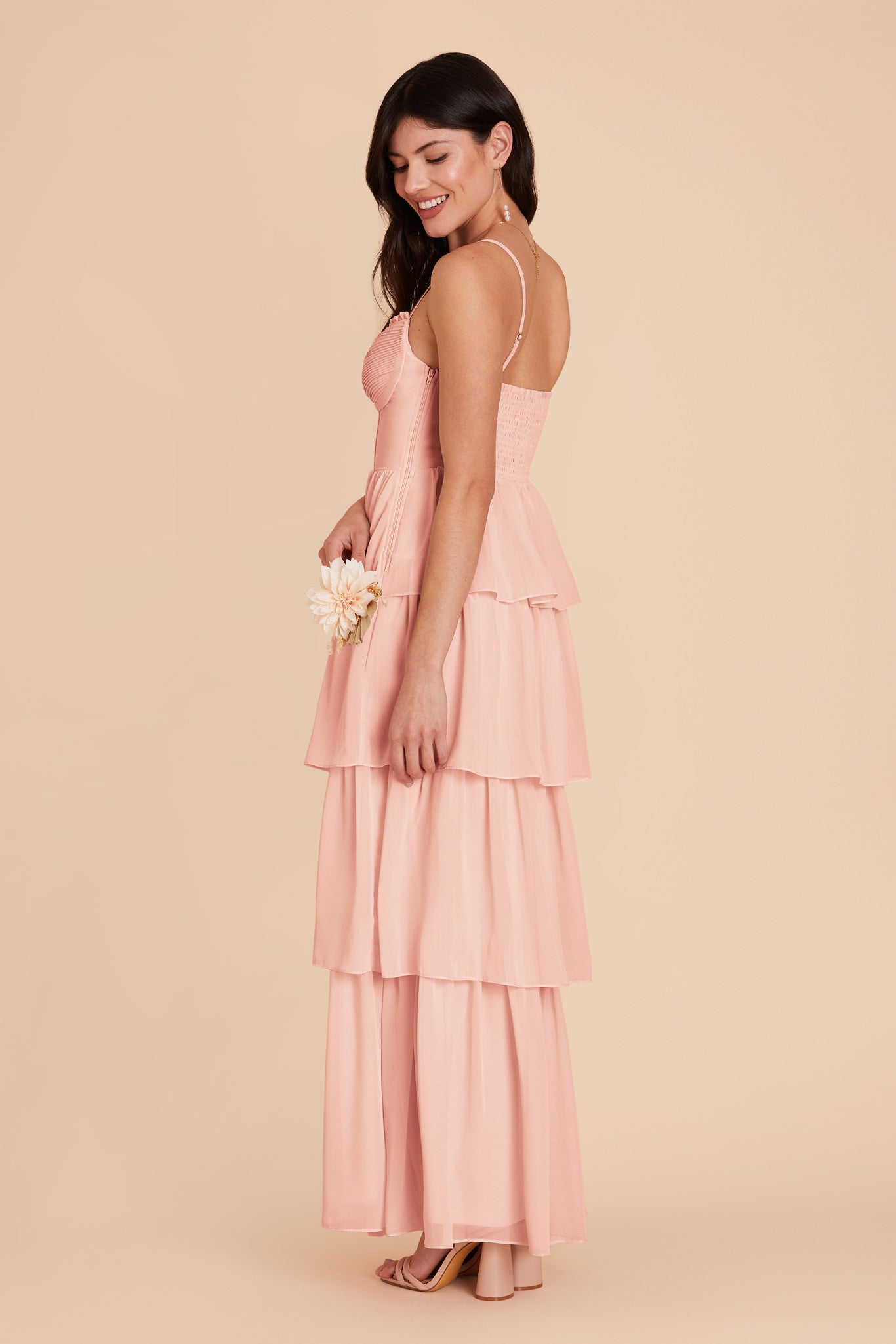 Blush Pink Lola Chiffon Dress by Birdy Grey