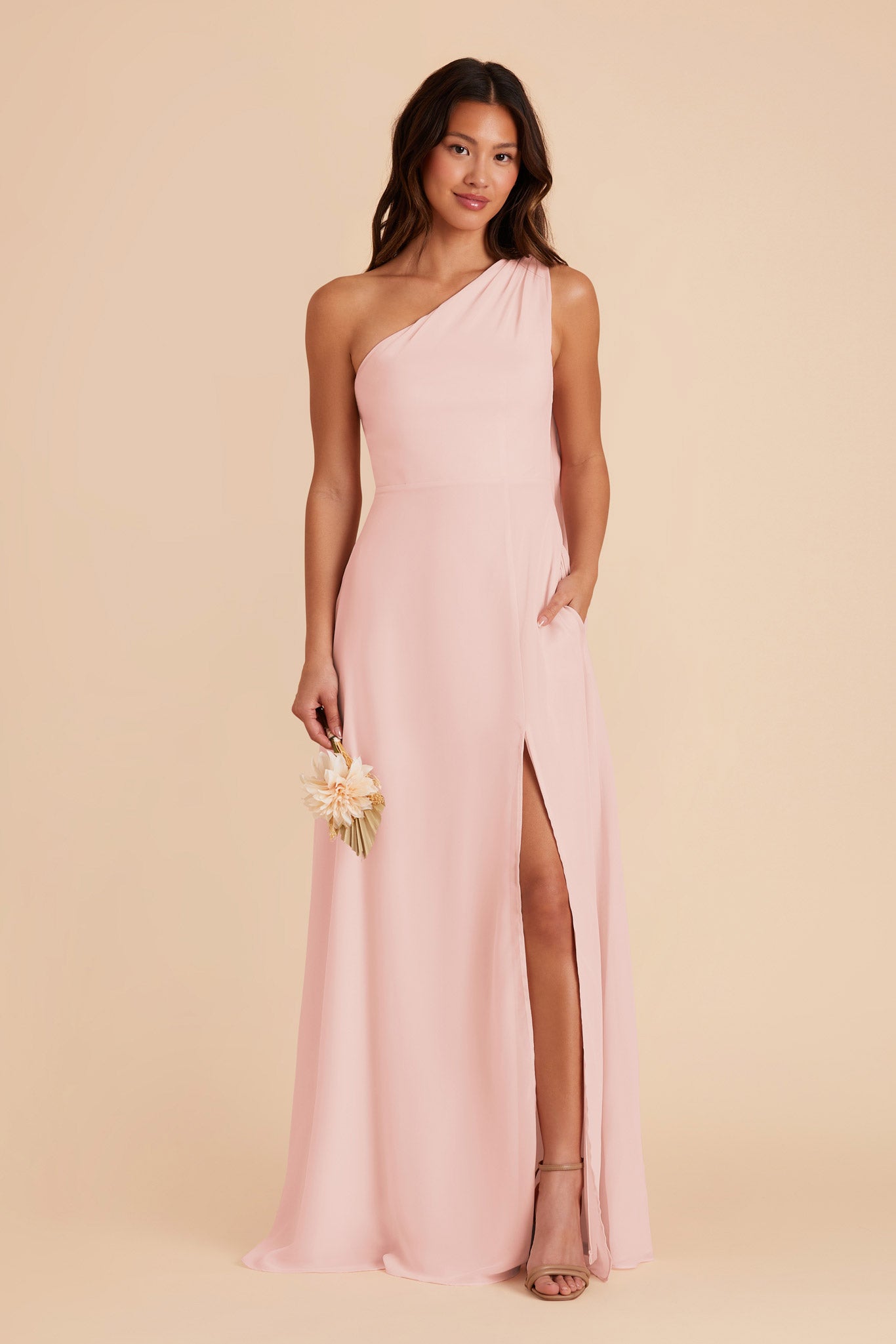 Blush Pink Melissa Chiffon Dress by Birdy Grey