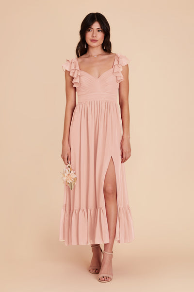 Blush Pink Michelle Chiffon Dress by Birdy Grey